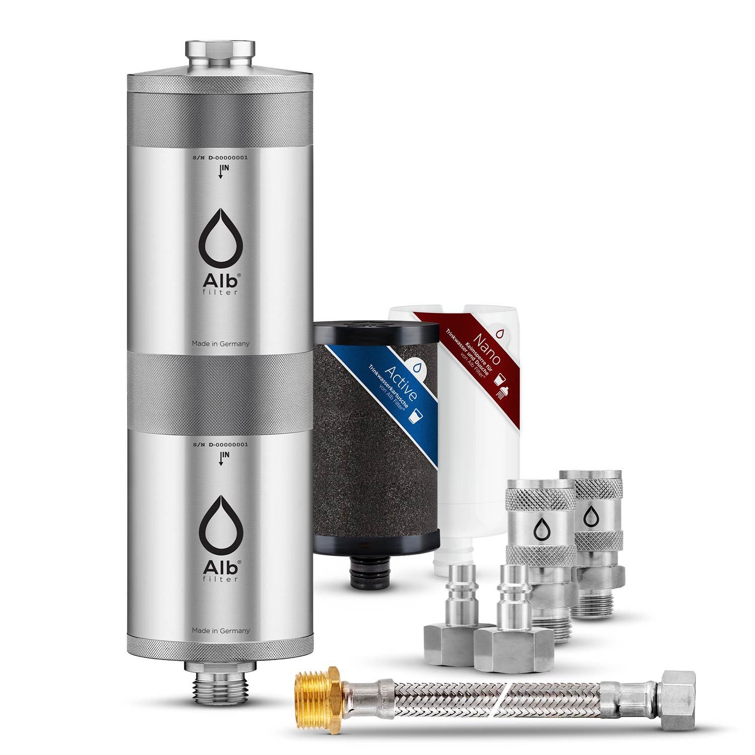 Alb Filter Wasserfilter Fusion Trinkwasserfilter Untertisch, reduziert Schadstoffe, gegen Bakterien, Doppelstufenfilter, Edelstahl