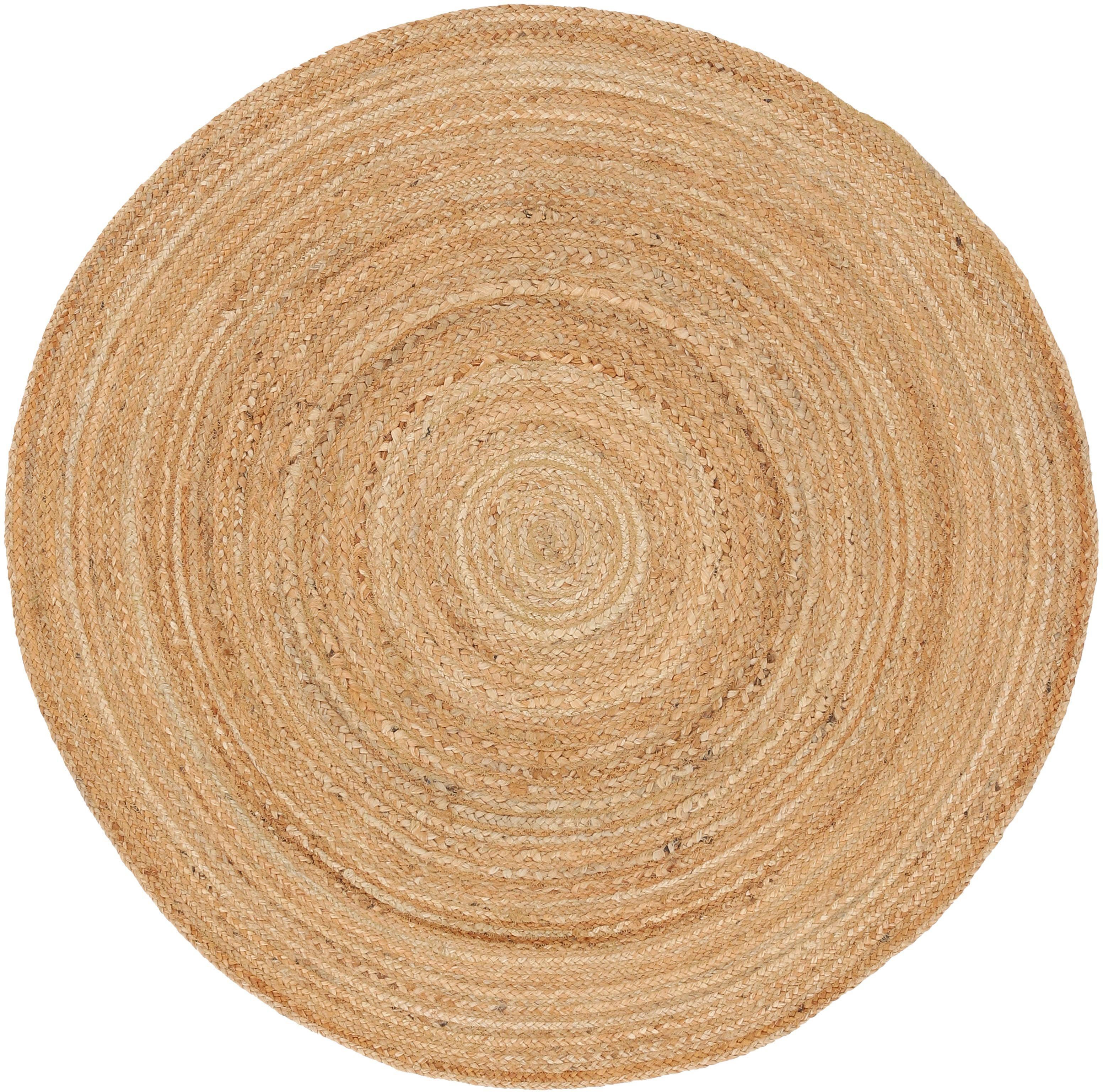 Teppich Nele Juteteppich Naturfaser, carpetfine, rund, Höhe: 6 mm, geflochtener Wendeteppich aus 100%Jute, in rund und oval, viele Größen