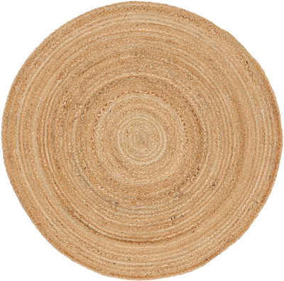 Teppich »Juteteppich Nele«, carpetfine, rund, Höhe: 6 mm, geflochtener Wendeteppich aus 100% Jute, in vielen Größen