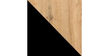 Feldmann-Wohnen Lowboard Lamia (2 Türen, 1 Schublade, stehend & hängend montierbar, 1 St., Kunststoffgriffe in schwarz, Front mit dekorativen Lamellen), 155cm Wotan Eiche schwarz 2-türig