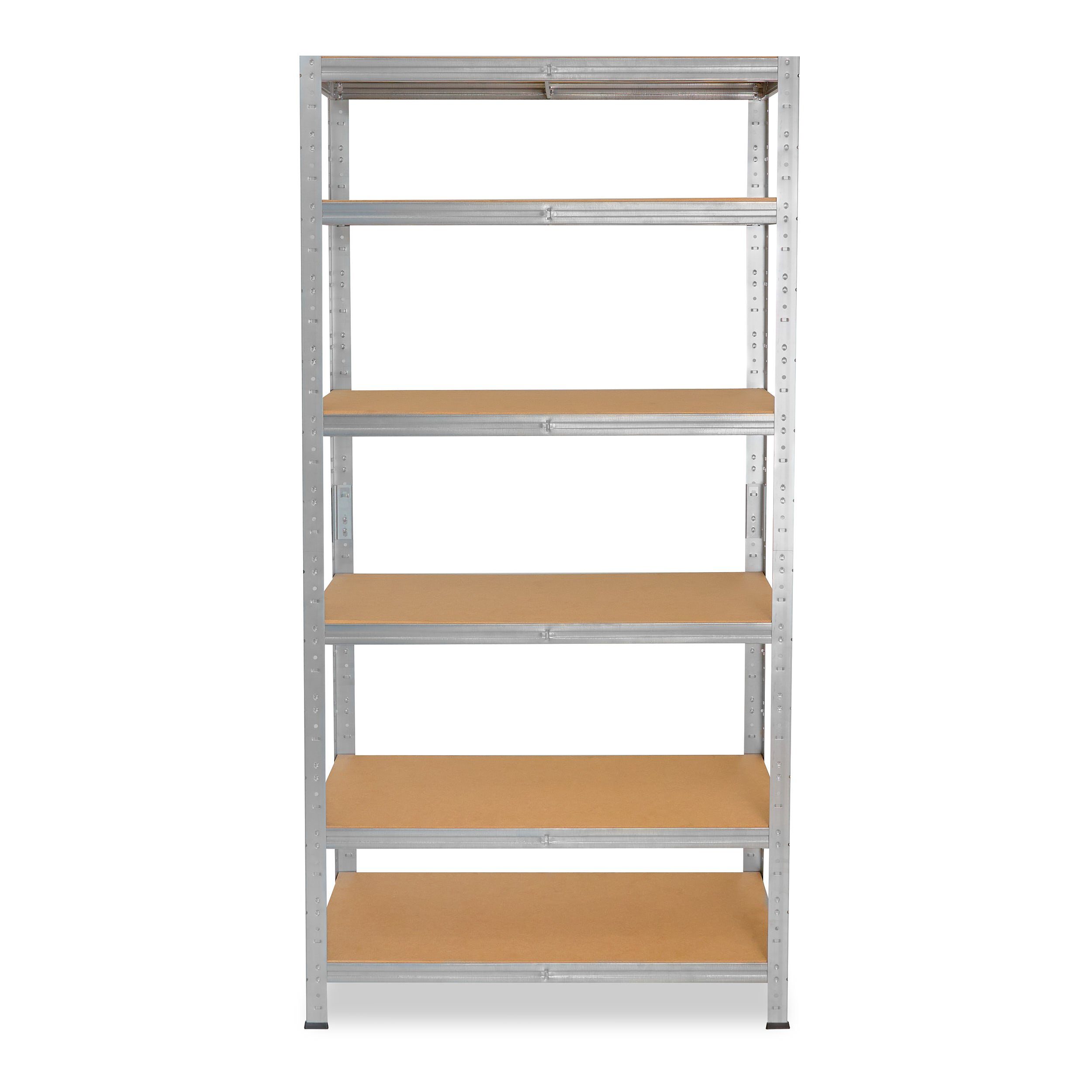 6 shelfplaza 200x30x60cm als Böden, Werkstattregal Schwerlastregal Metallregal Kellerregal, oder mit HOME, Metall Steckregal Lagerregal, verzinkt, Garagenregal, Tragkraft 145kg mit