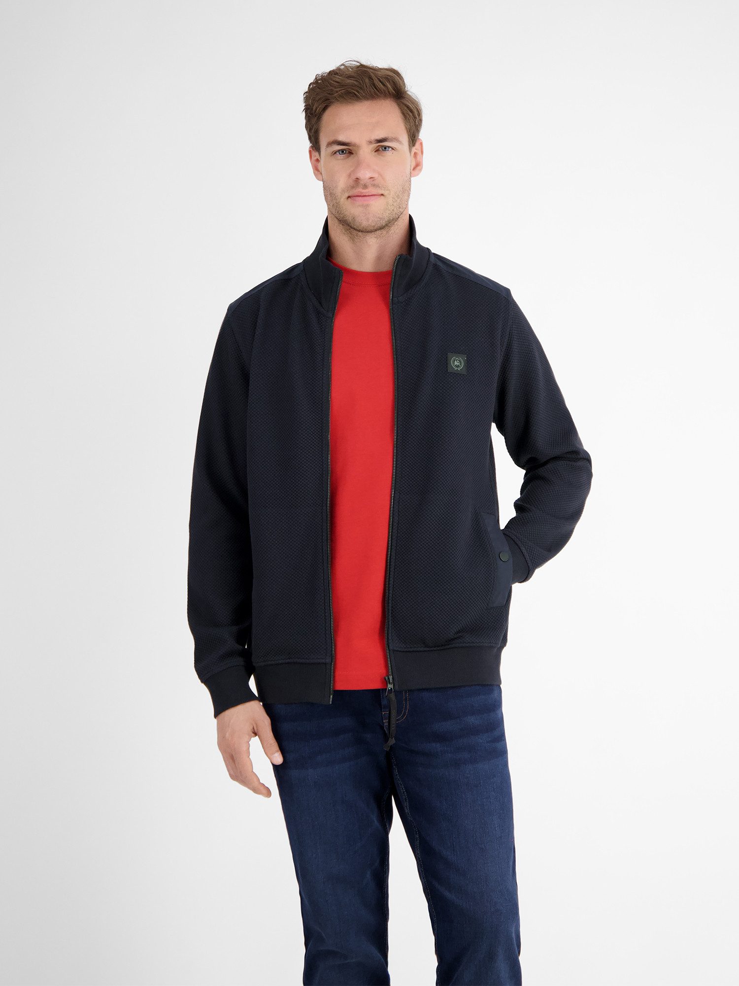 LERROS Sweatjacke Herren Sweatjacke in sportiver Struktur