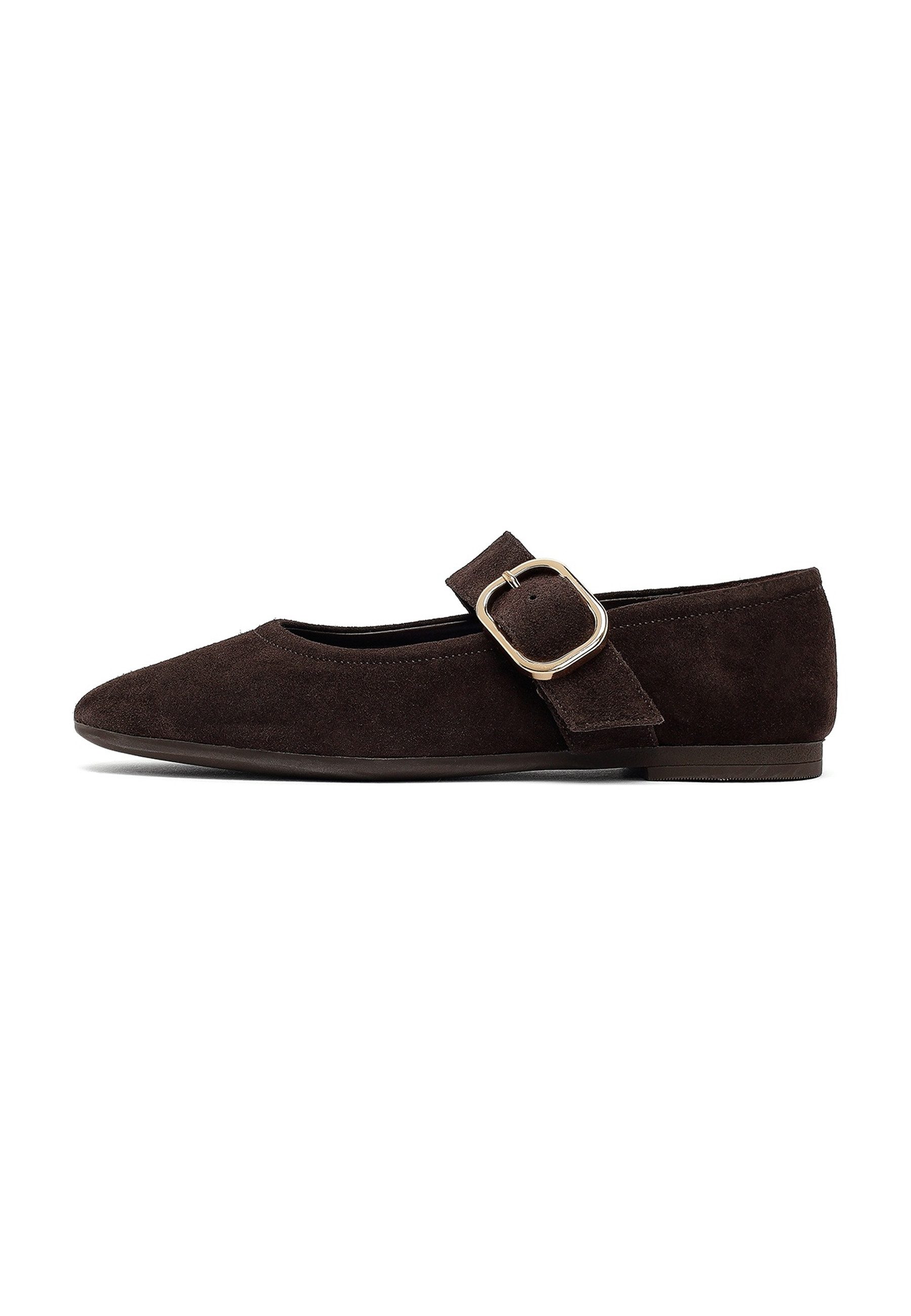 Derimod Wildleder Mary Jane Ballerinas Ballerina Echtes Wildleder, Lederfutter, TPU Laufsohle, Schnallenverschluss