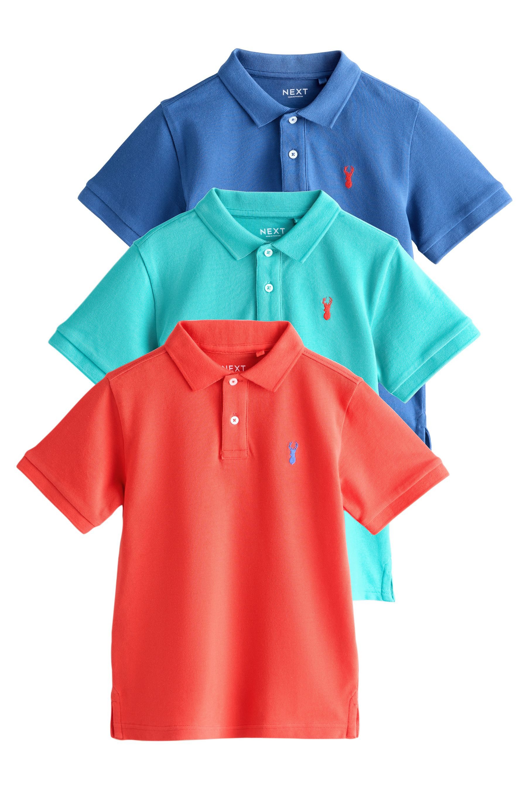 Next Poloshirt Kurzärmelige Polohemden im 3er-Pack (3-tlg)