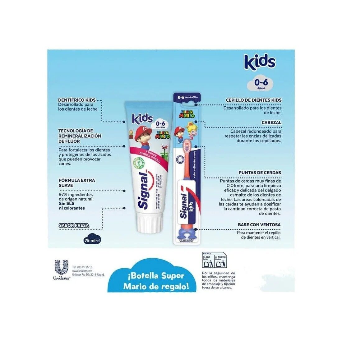 Signal Zahnpasta Signal Kids Super Mario 2x 75ml Cep Bot