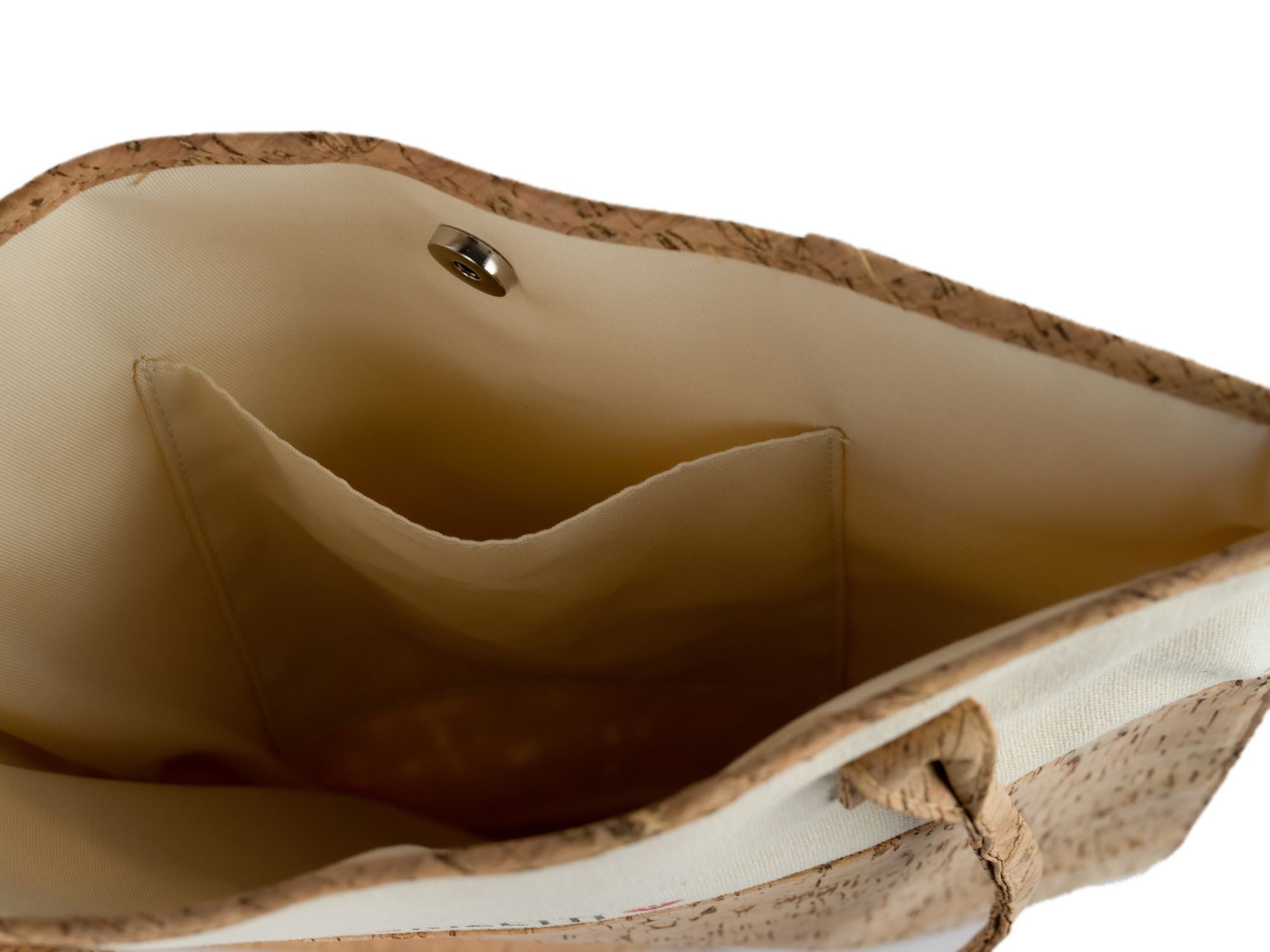Bonizetti Handtasche Korktasche CARINA (36 × 36 × 9 cm, Kork rau, 1-tlg), Recyceltes Canvas & Kork, vegan, nachhaltig – Bild 4 von 5