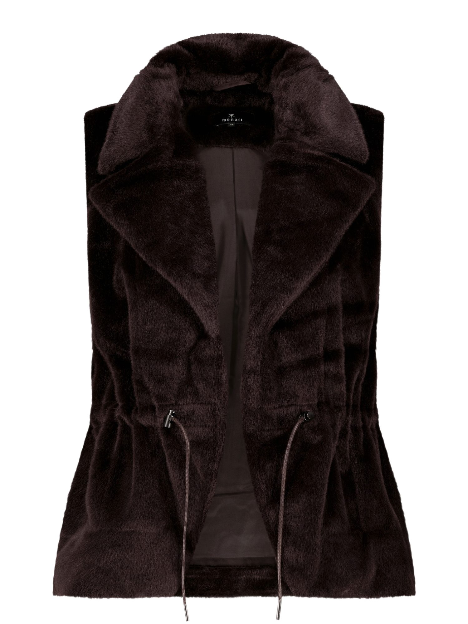 Monari Kurzweste braun,Freizeit,Polyester,Unifarben,Reverskragen,Ärmellos,Regular Fit