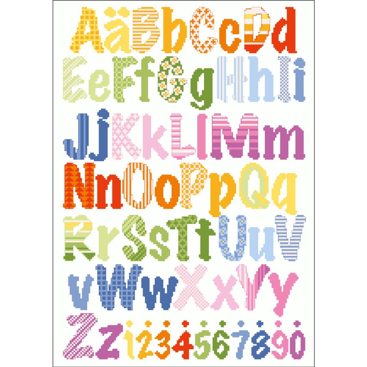 Lindner´s Kreuzstiche Kreativset Lindner´s Kreuzstiche Zählmuster Vorlage "Mäuse-ABC", 030, (embroidery kit by Marussia)