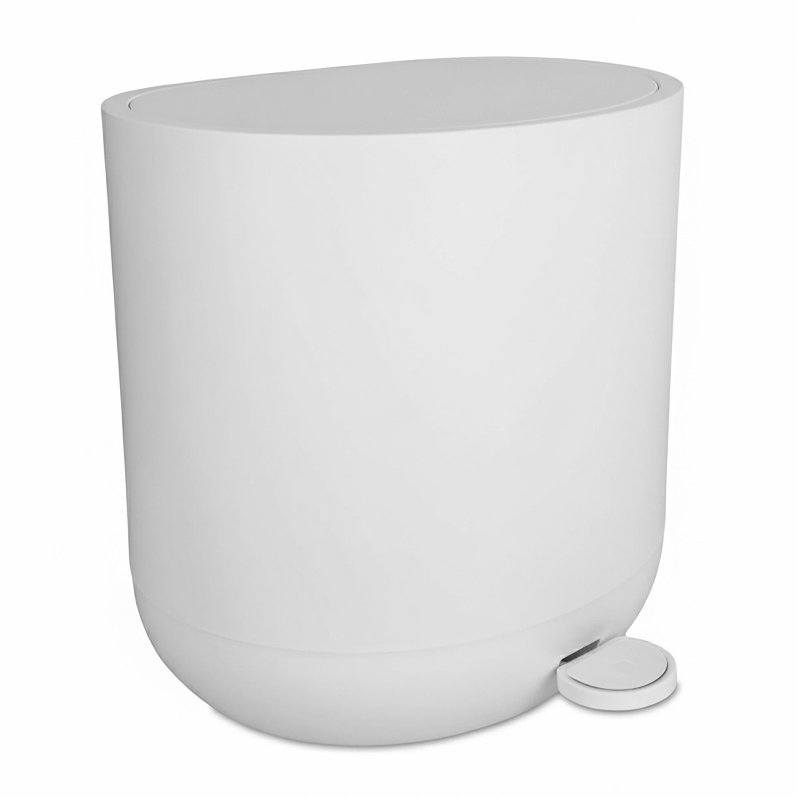 relaxdays Kosmetikeimer Mülleimer mit Softclose 7 l, weiß