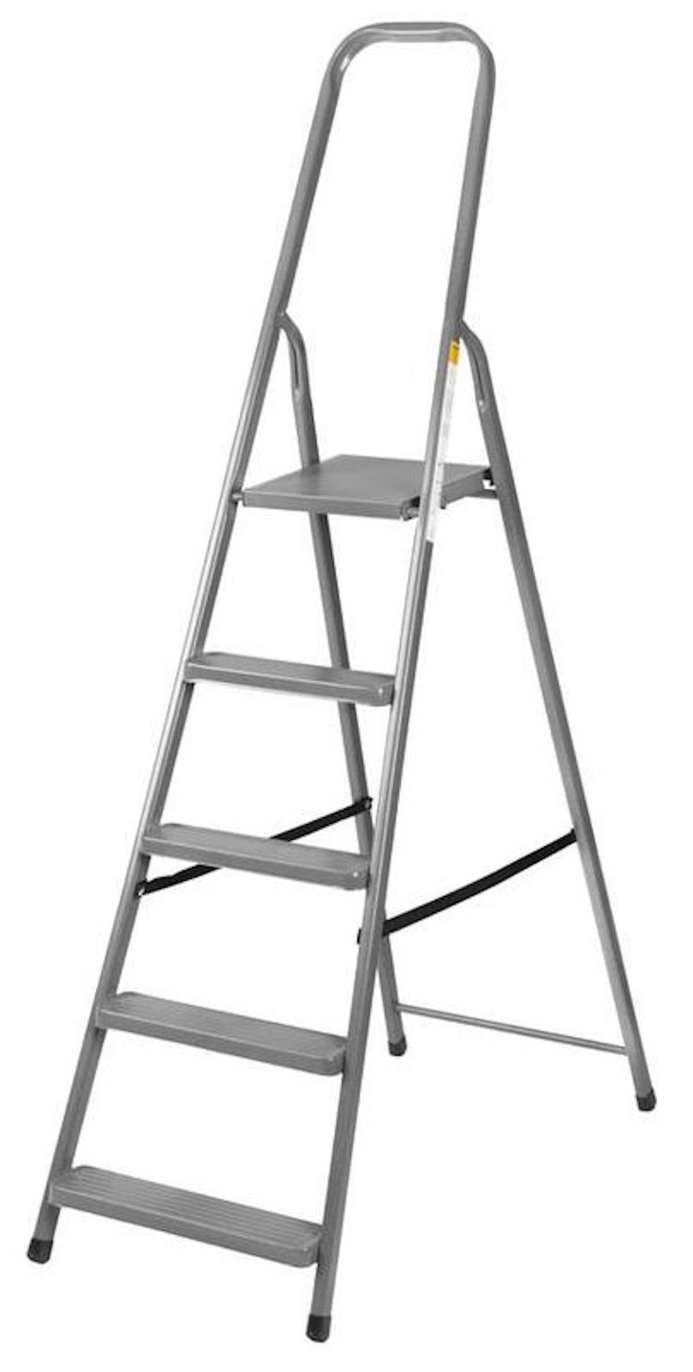 PROREGAL® Stehleiter Metal Single Giraffe Einseitige-Metall-Bügelleiter in verschiedenen Au (Stahlleiter, Trittleiter, Stufenleiter, Stehleiter, Haushaltsleiter), Mehrere Größen, stabiles Material, vielseitig einsetzbar