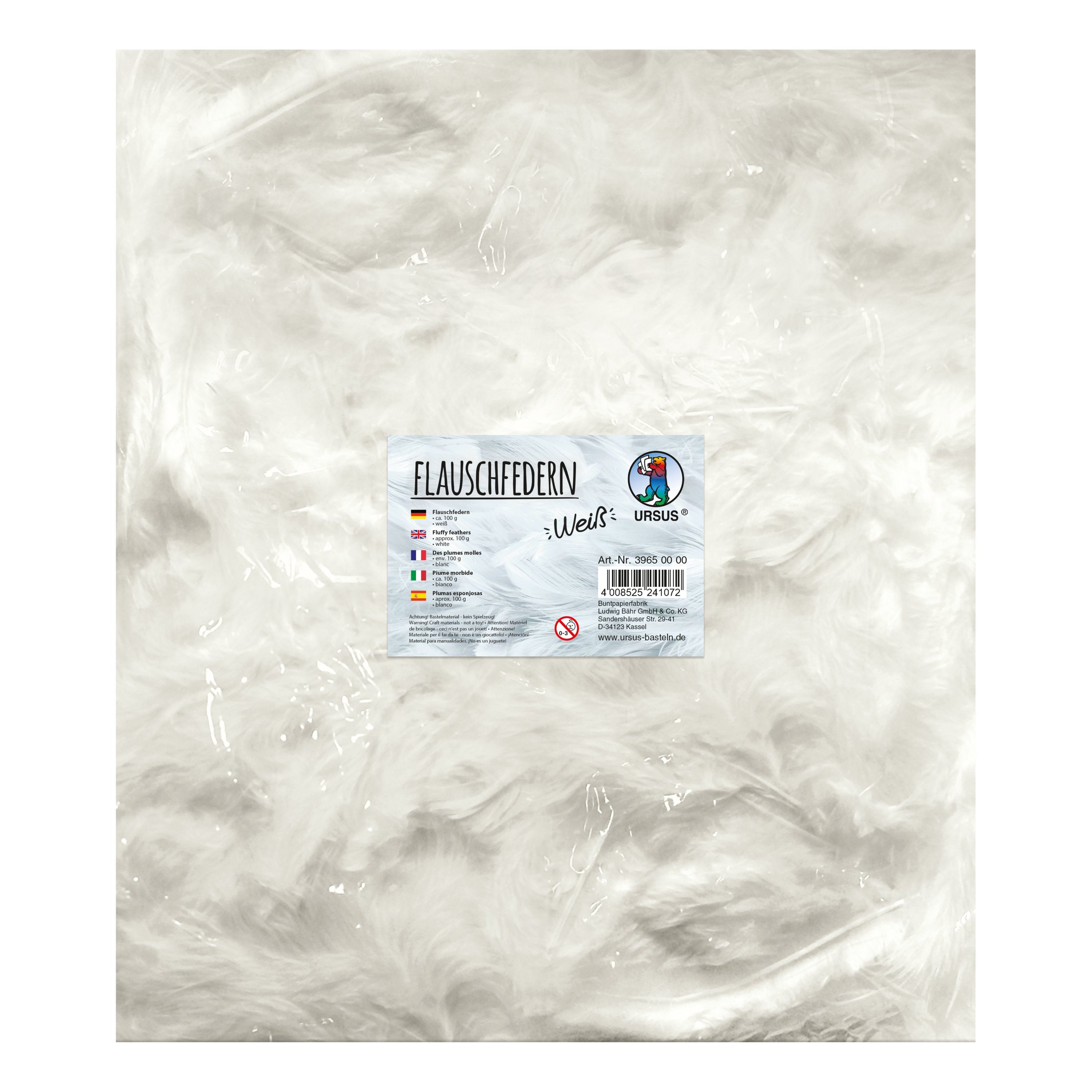 URSUS Bastelfedern Flauschfedern, 100 g