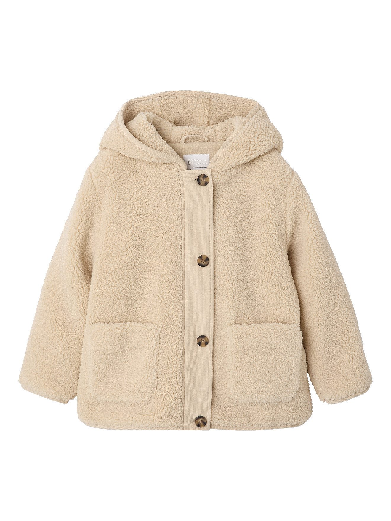 vertbaudet Dufflecoat Übergangsjacke aus Teddyfleece mit Kapuze Mädchen