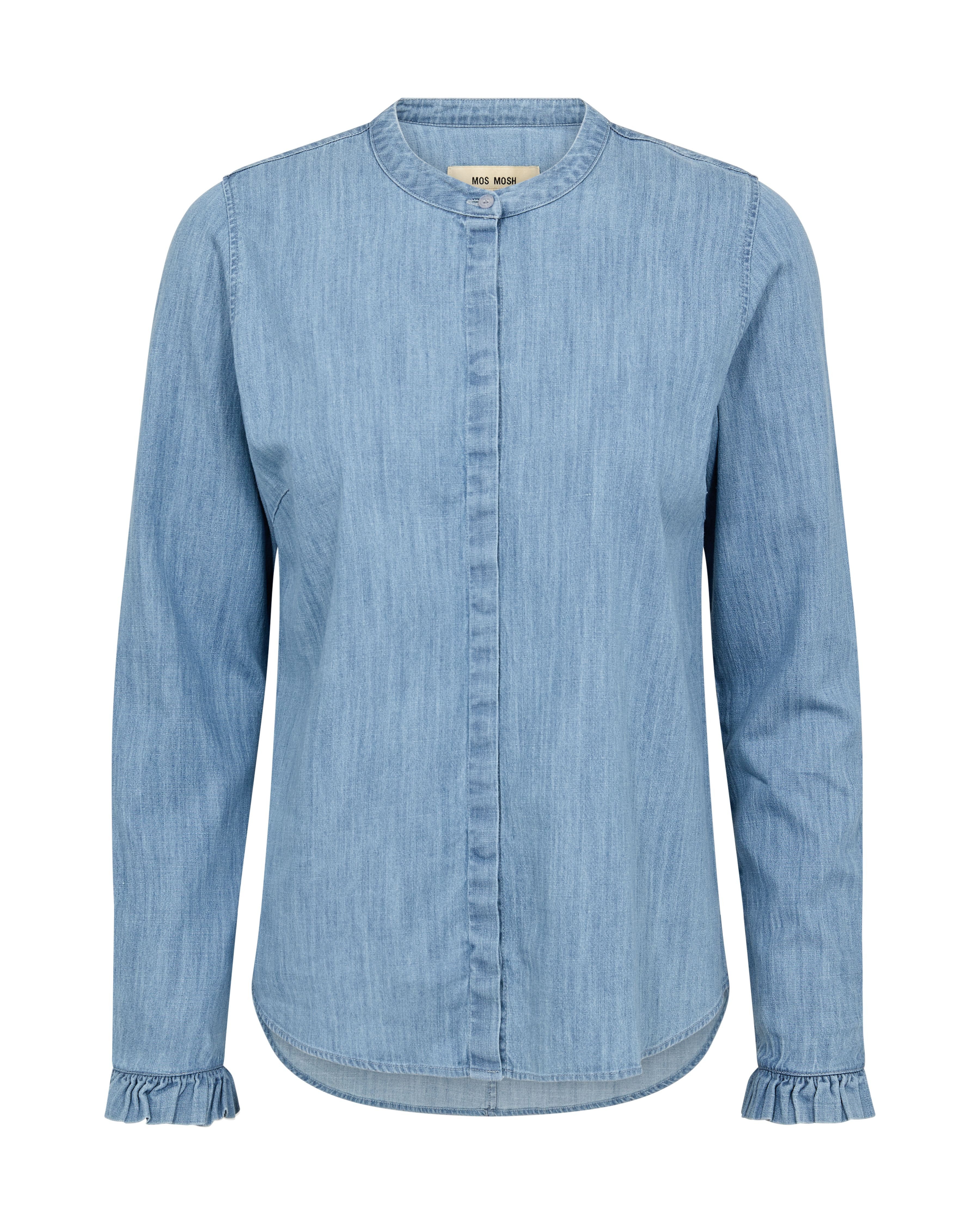 Mos Mosh Langarmbluse MOS MOSH Bluse MATTIE DENIM mit Lyocell - Mid Blue