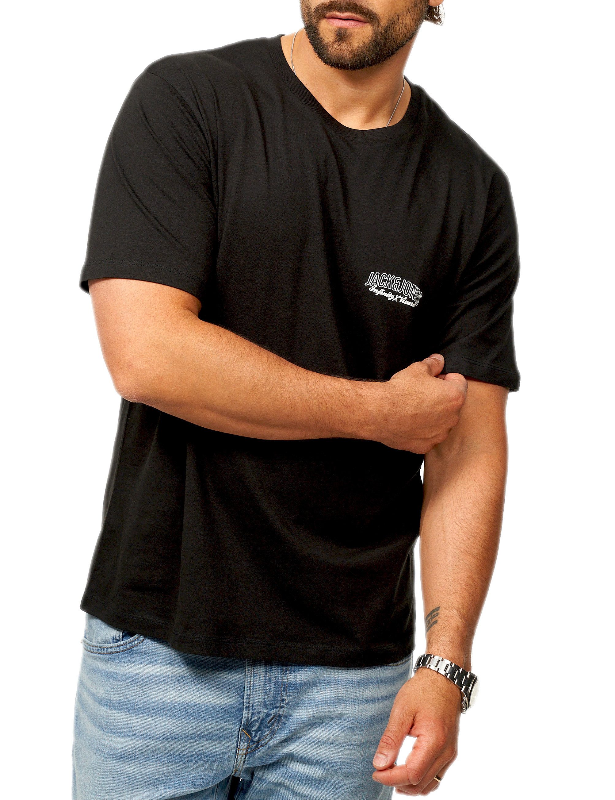 Jack & Jones T-Shirt INFINITY TEE MIT RUNDHALSAUSSCHNITT CREW NECK Herren Kurzarm Shirt aus 100% Baumwolle mit Logo Details im Modern-Fit – Bild 3 von 5