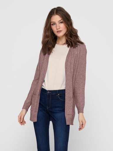 L/S ONLY KNT CARDIGAN NOOS OPEN Rose Brown ONLLESLY Strickjacke MELANGE Detail:W.