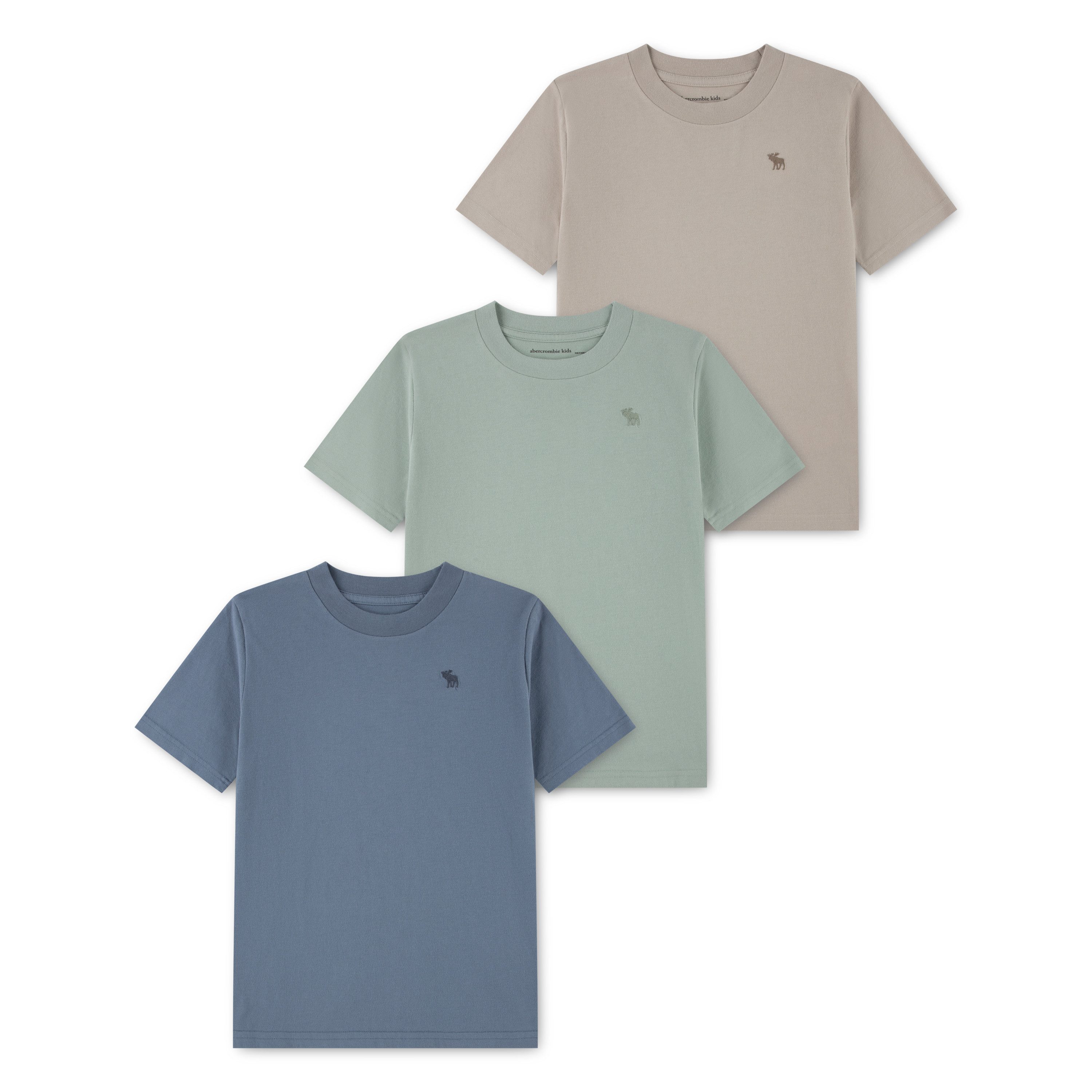 Abercrombie Kids T-Shirt (Packung, 3-tlg., 3er) Gesticktes Markenlogo
