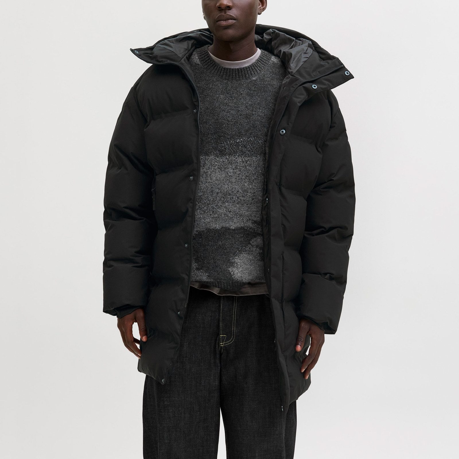 Jack & Jones Steppjacke JCOFUSION Long Puffer Jacket mit verstellbarer Kapuze