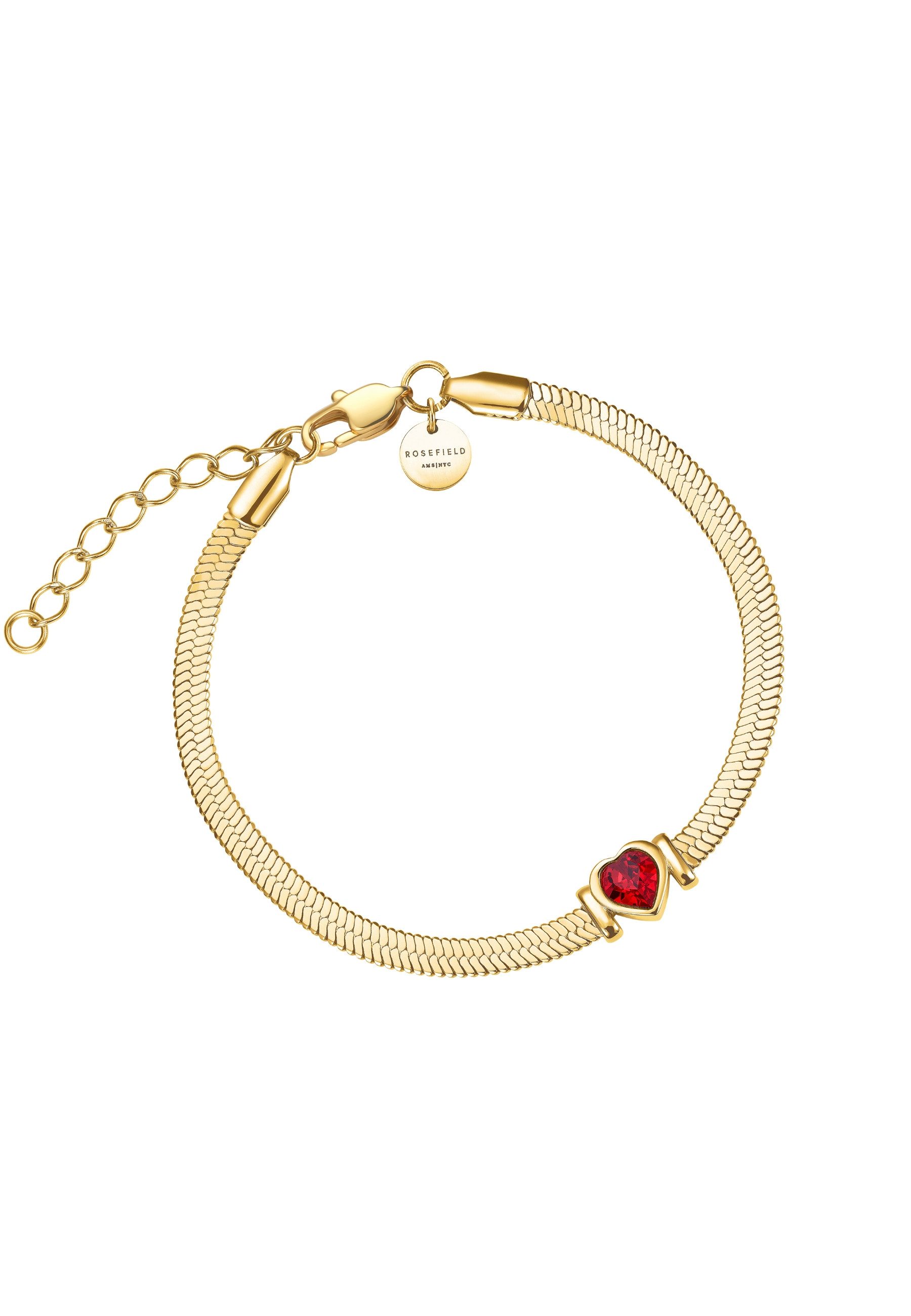 ROSEFIELD Armband ROSEFIELD Schlange Herz Armband für Damen Goldfarben