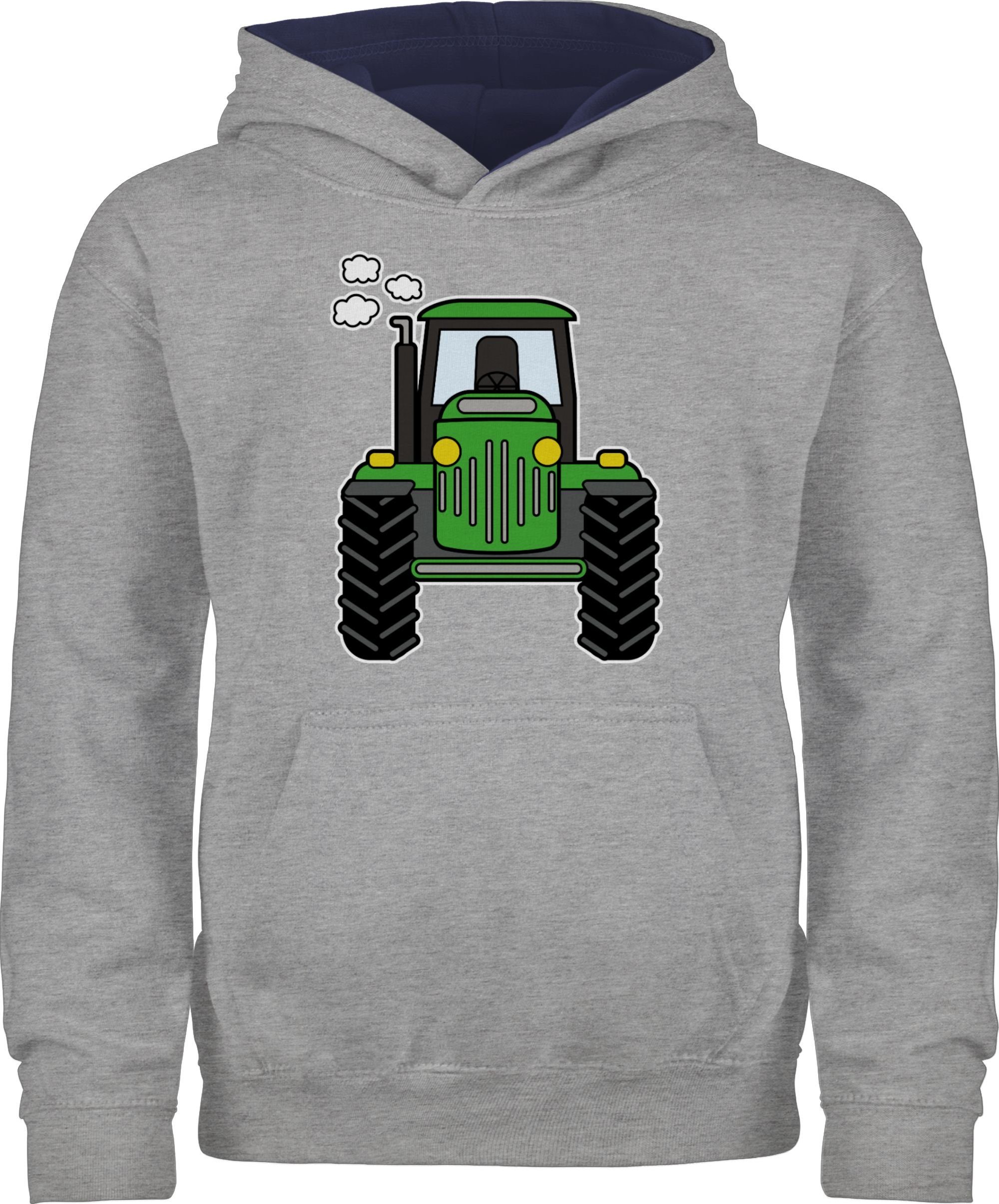 Shirtracer Hoodie Traktor Front Traktor 2 Grau meliert/Navy Blau