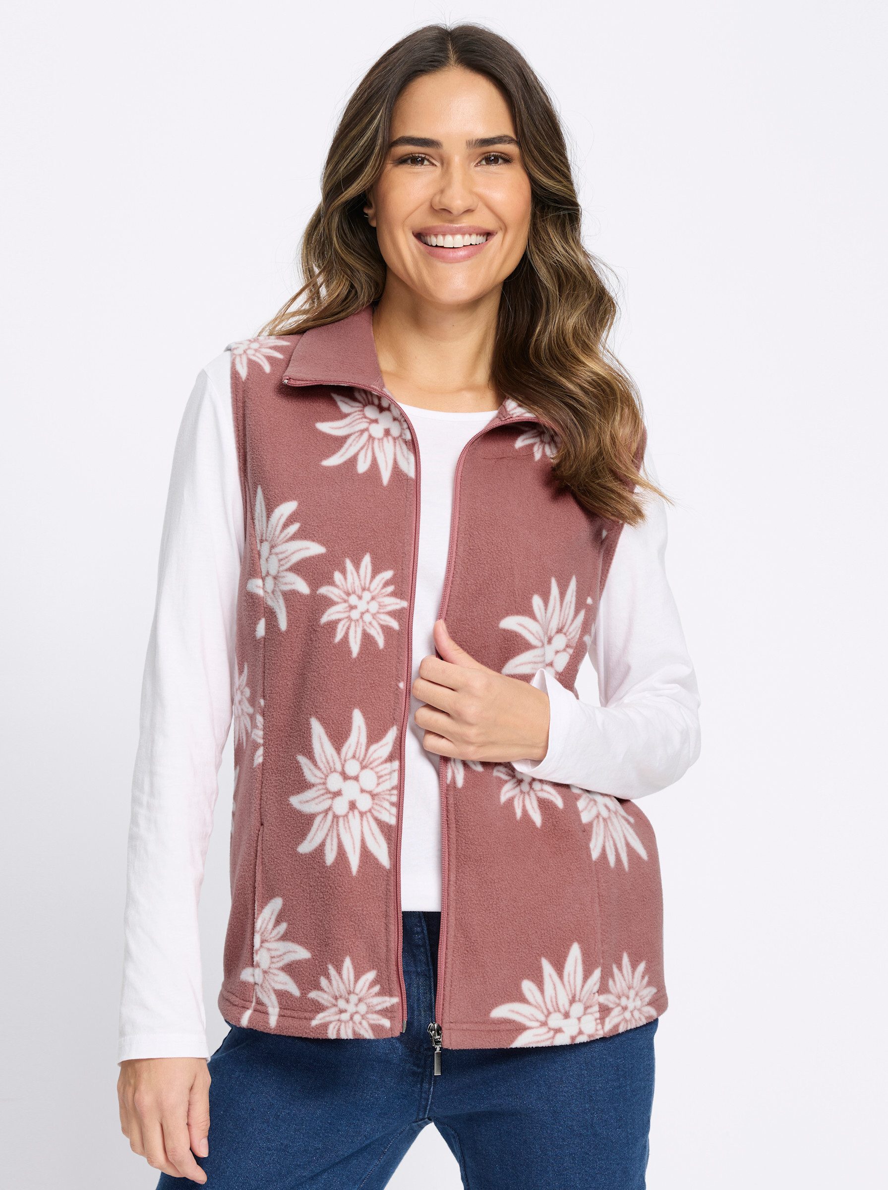 Sieh an! Fleeceweste Fleece-Weste Länge ca. 66 cm