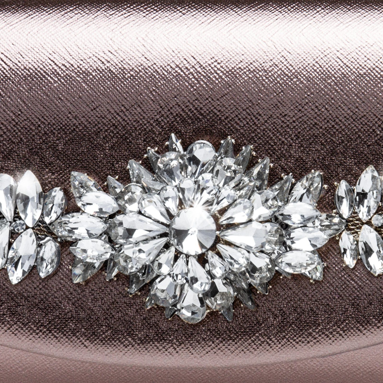 Caspar Clutch TA509 Damen Metallic Clutch Abendtasche mit ausgefallenem Strass Dekor