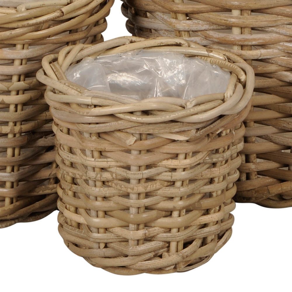 Pflanzkübel Pflanzkorb BASKET grau braun D17cm Rattankorb Kooboo Farmhouse Deko -