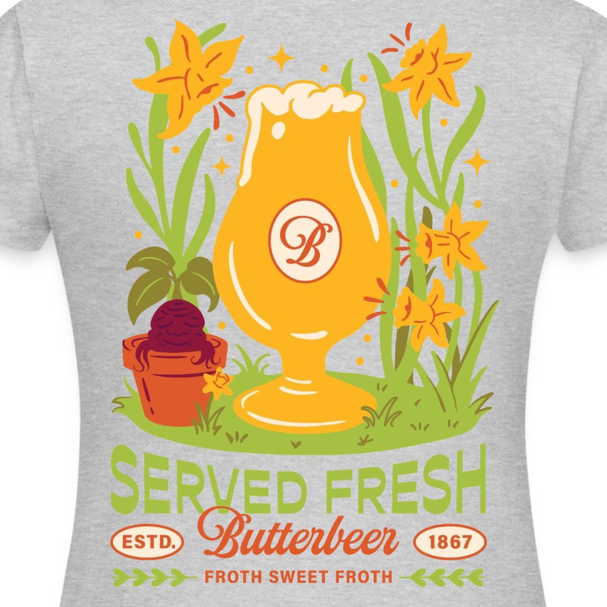 Spreadshirt T-Shirt Harry Potter Butterbeer Served Fresh Frauen T-Shirt (1-tlg) Slim Fit, fällt klein aus