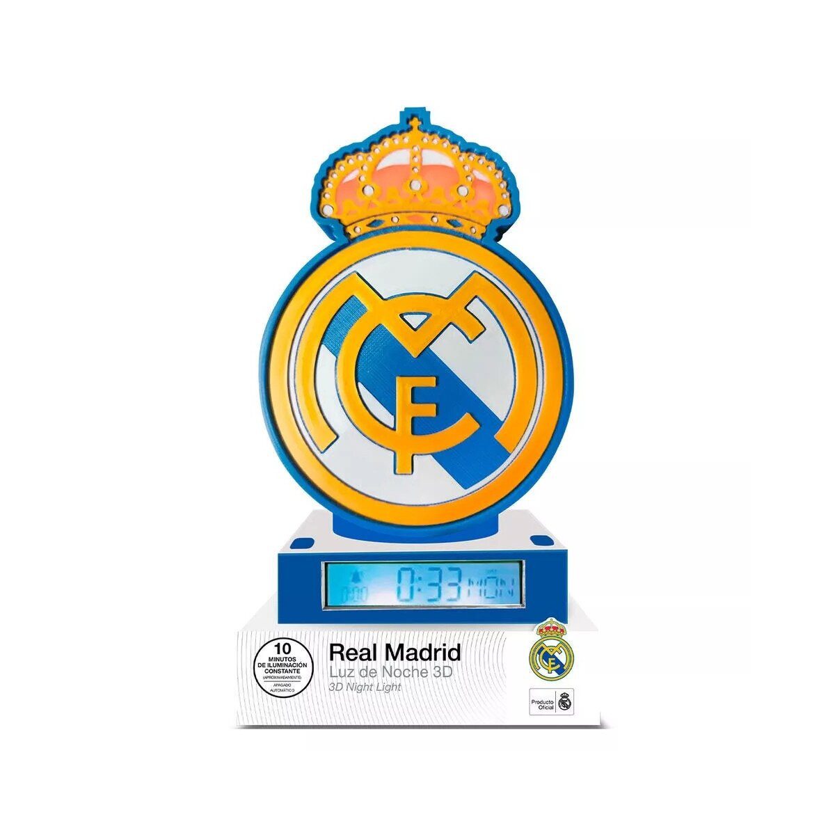 Real Madrid Wanduhr Real Madrid Hala 3D Nachtlampe und Wecker