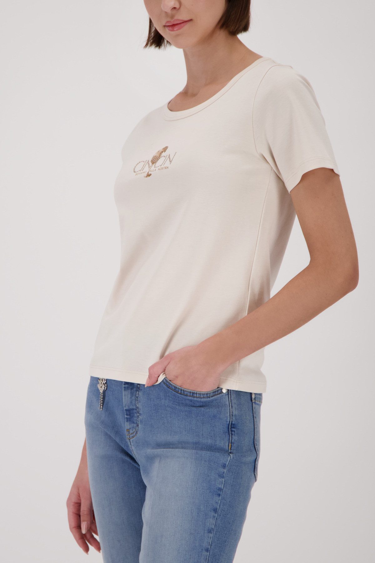 Monari T-Shirt cincin Regular fit mit Strasssteinen günstig online kaufen