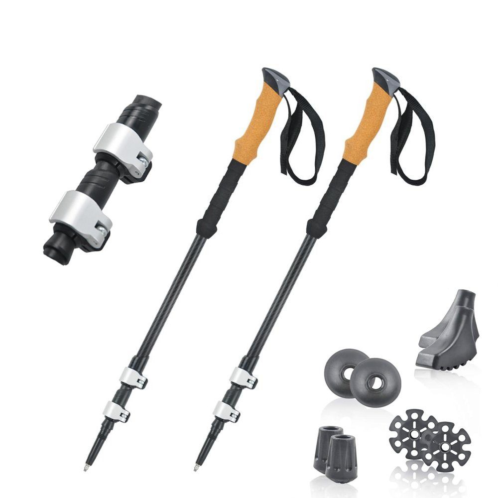 cwonlineshop Nordic-Walking-Stöcke 2 Stk Wanderstöcke Antischock Teleskop Premium Qualität (Set, 1 St., mit Transporttasche), Verstellbare Länge,Ultraleicht und widerstandsfähig