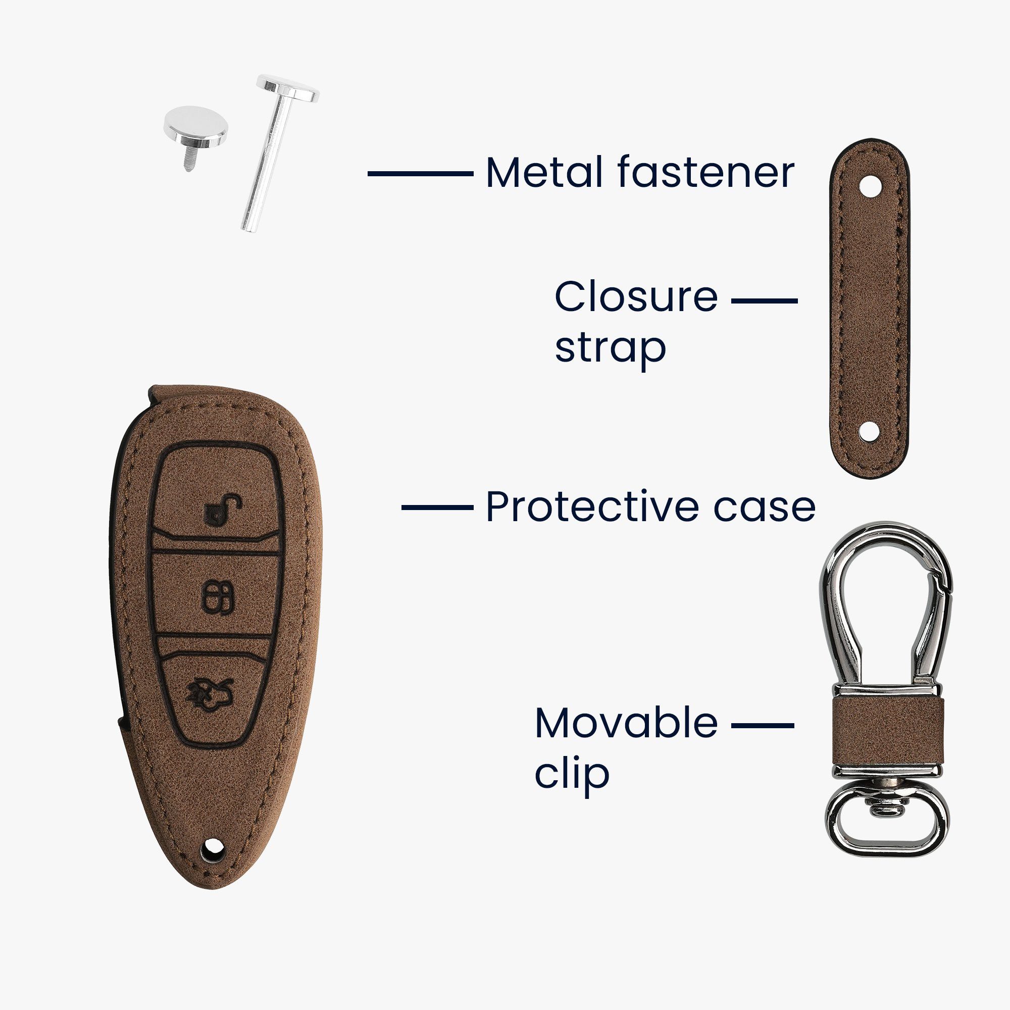 für kwmobile Schlüsselhülle Schlüssel Kunstleder Case - Schlüsseltasche Hülle Ford, Cover Schutzhülle Autoschlüssel