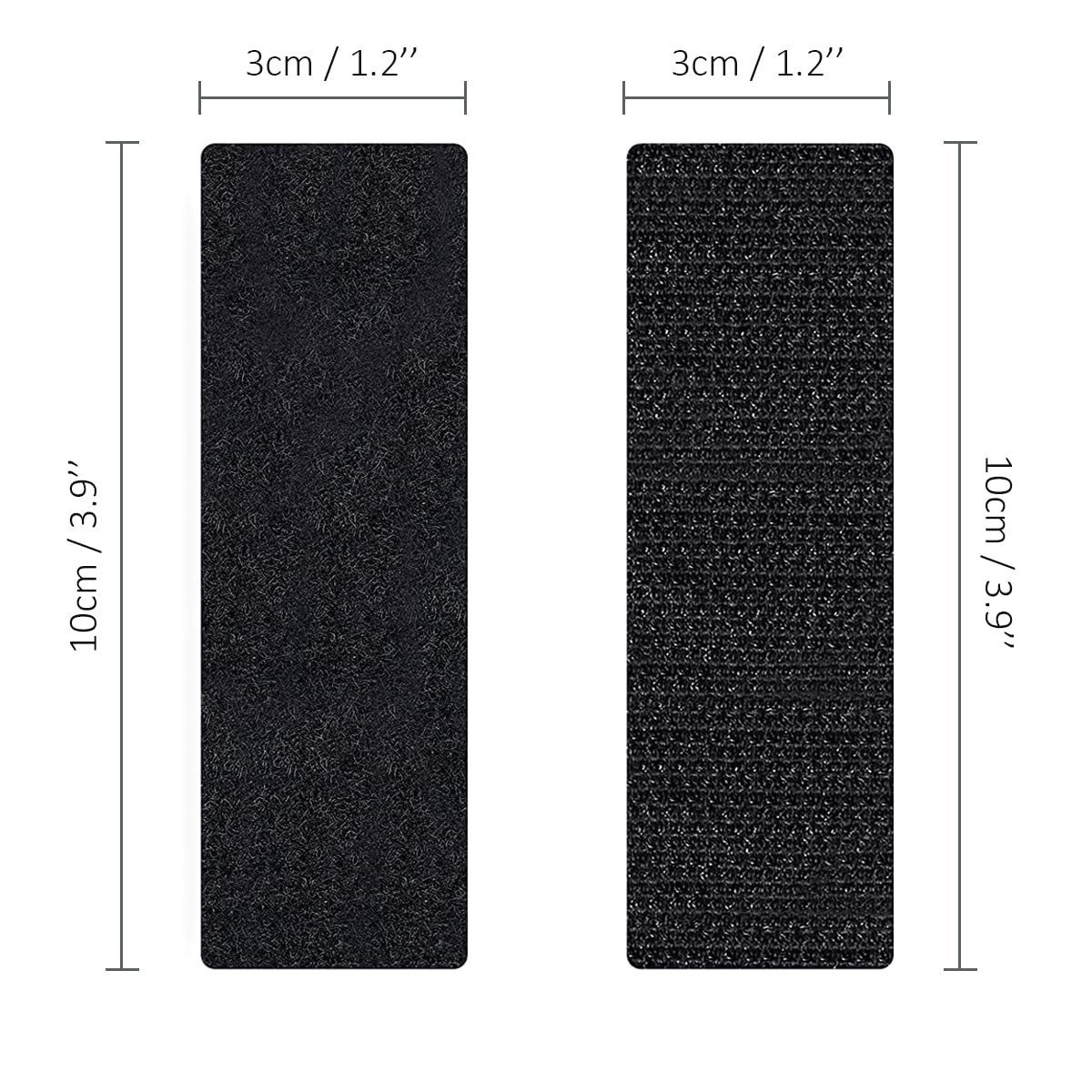 Minicloss Klettband Selbstklebend Extra Stark, Klebepads Doppelseitig, (30-St), Klettverschluss Selbstklebend 3 x 10cm, Schwarz