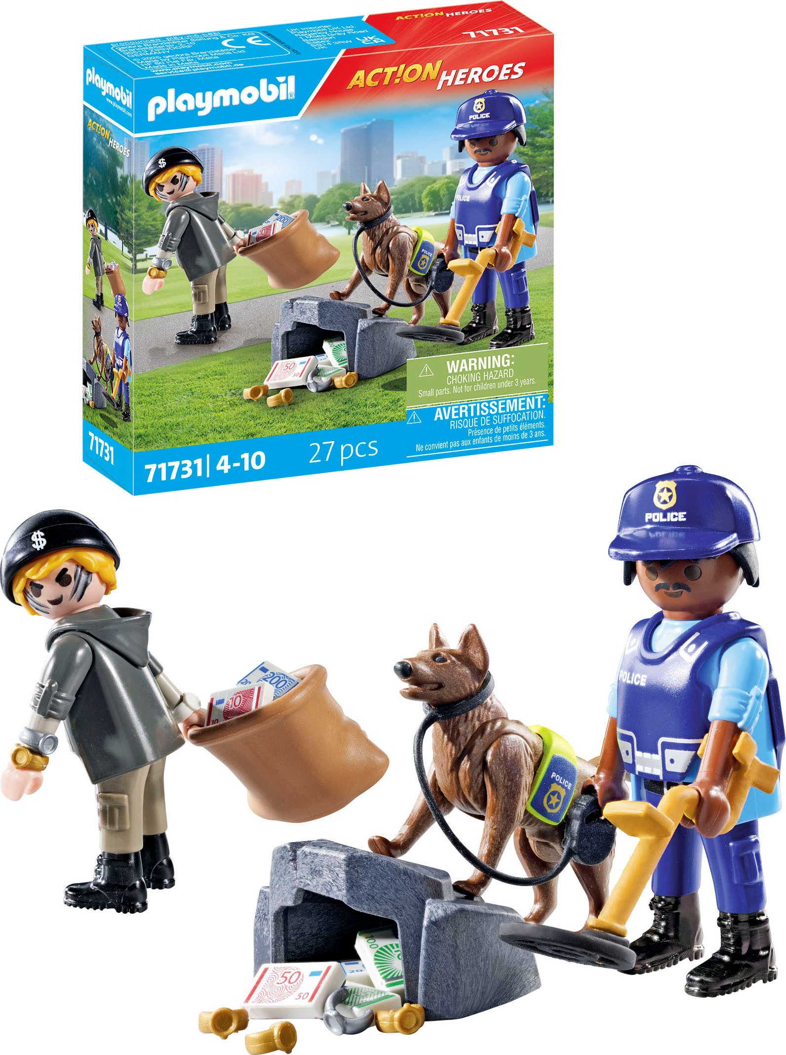 Playmobil® Spurensuche mit Hund (71731), Playmobil Action Heroes Konstrukti günstig online kaufen