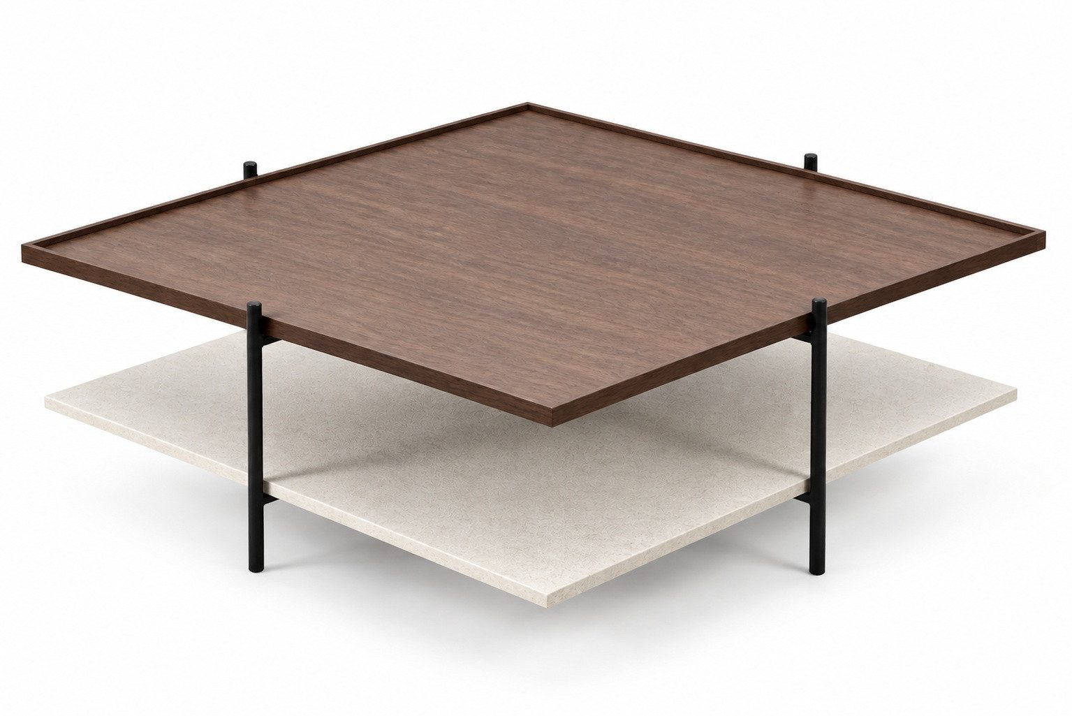 JVmoebel Couchtisch Brauner Couchtisch quadratischer Holztisch Wohnzimmermöbel, Made in Europa