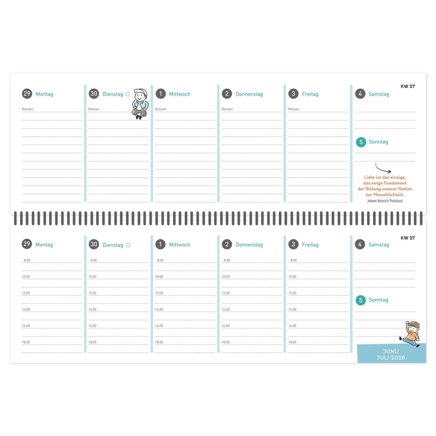 Terminkalender ErzieherInnen-Tischkalender 2026 / 2027