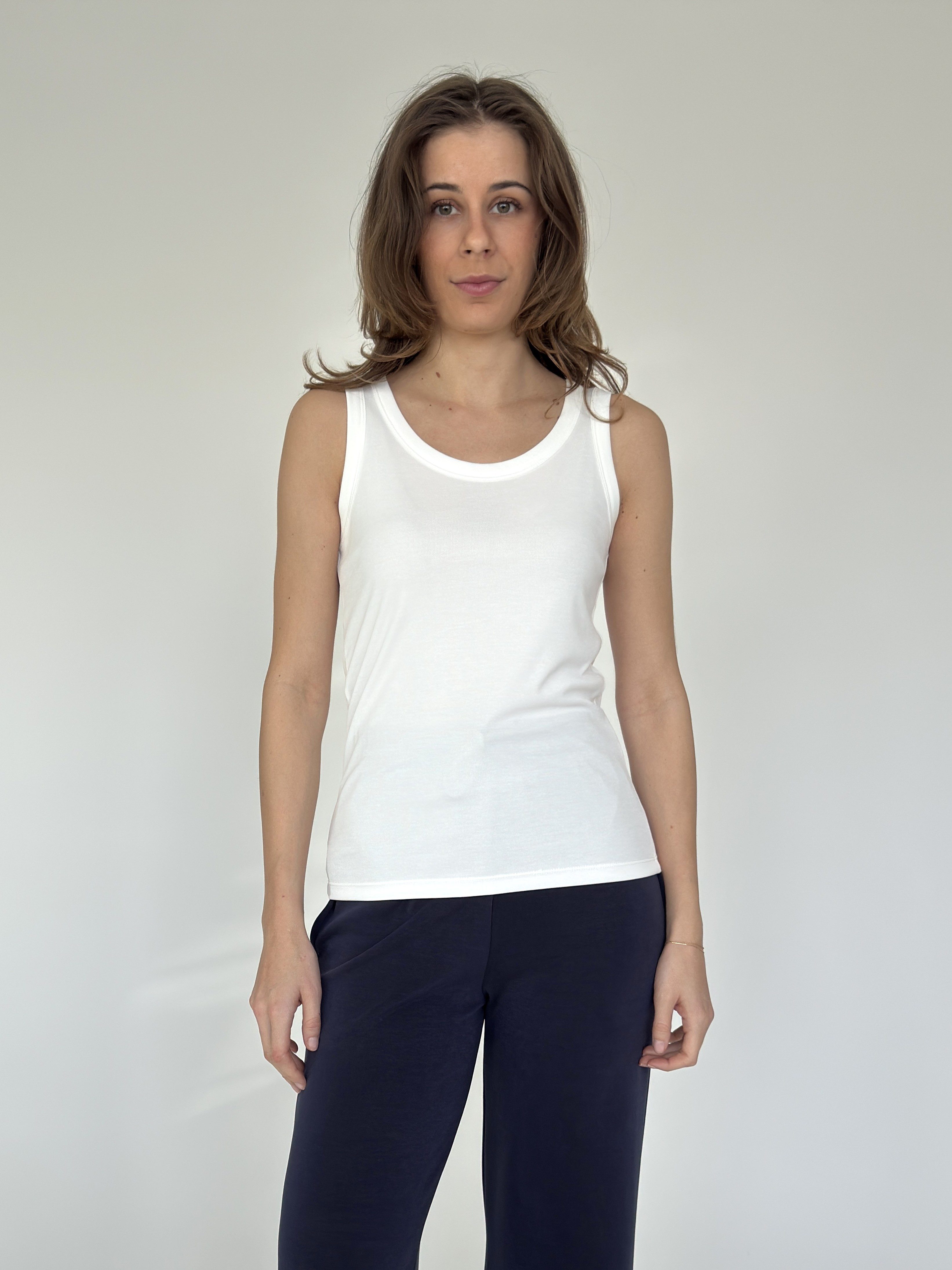 Zuckerwatte Tanktop Rippstrickoptik aus weicher Modal günstig online kaufen