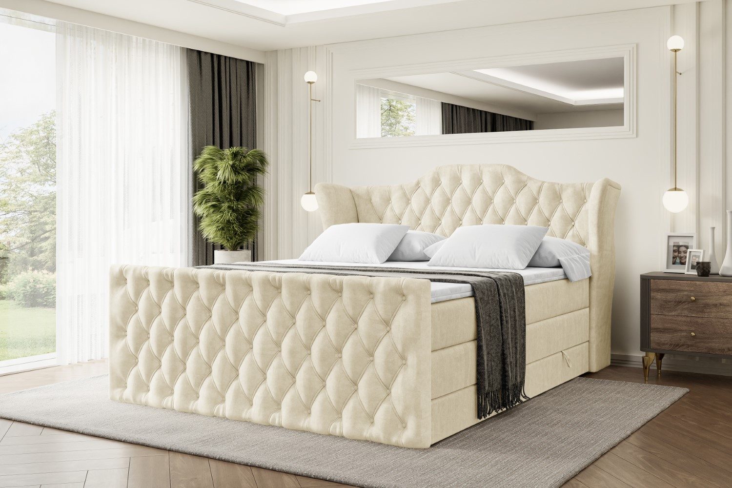 ALTDECOR Boxspringbett VILA-Z KING (Multipocket-Matratze H4, günstig online kaufen