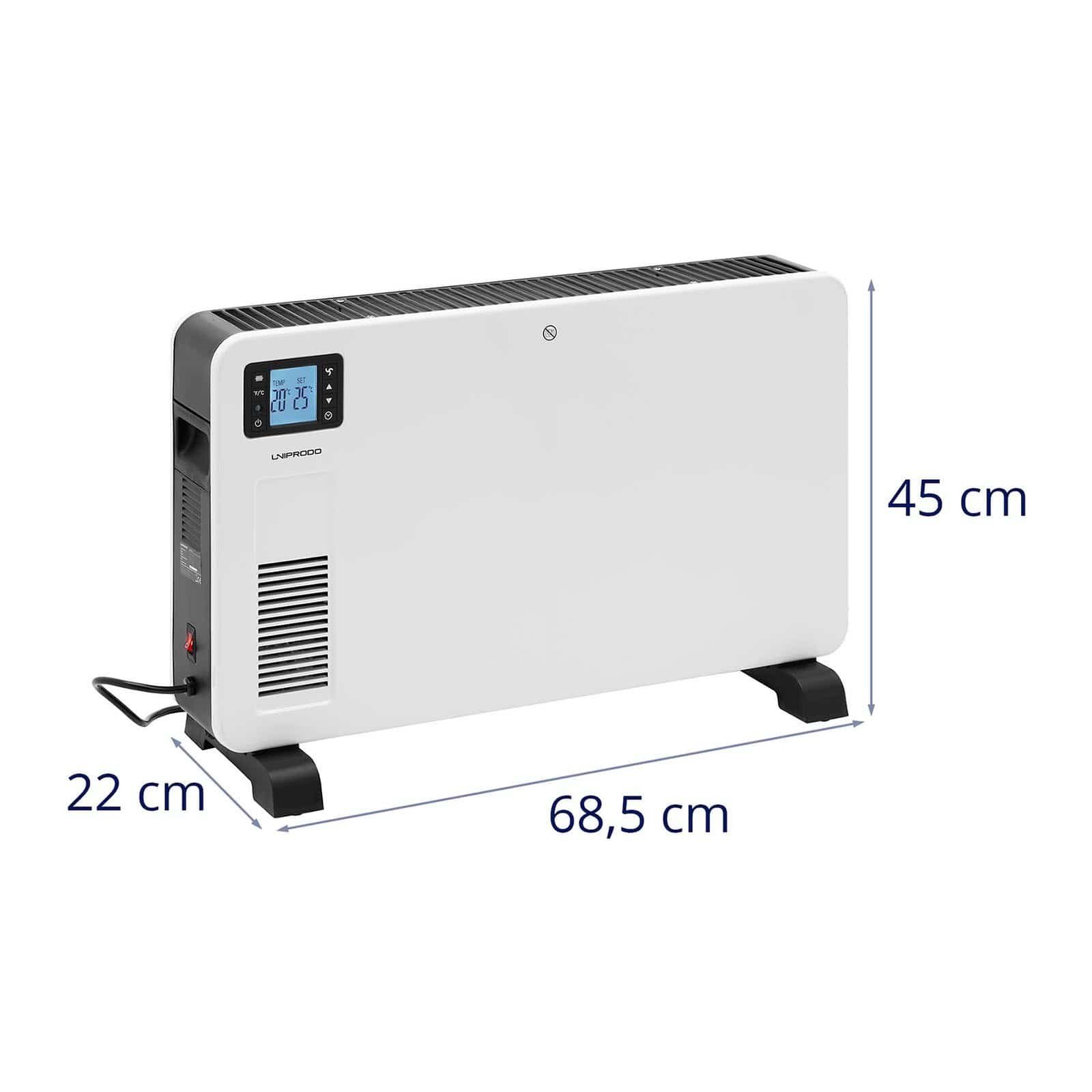 Uniprodo Konvektor m² °C 37 5 - W Konvektorheizung Timer Elektroheizung 2300 25 LCD