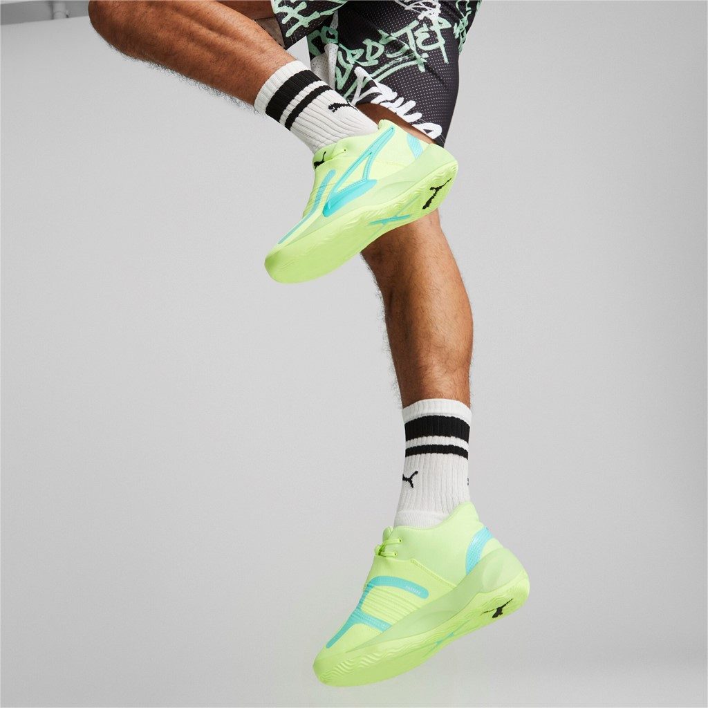 PUMA Hallen-Indoorschuhe Rise Nitro lime/gelb Herren Badmintonschuh