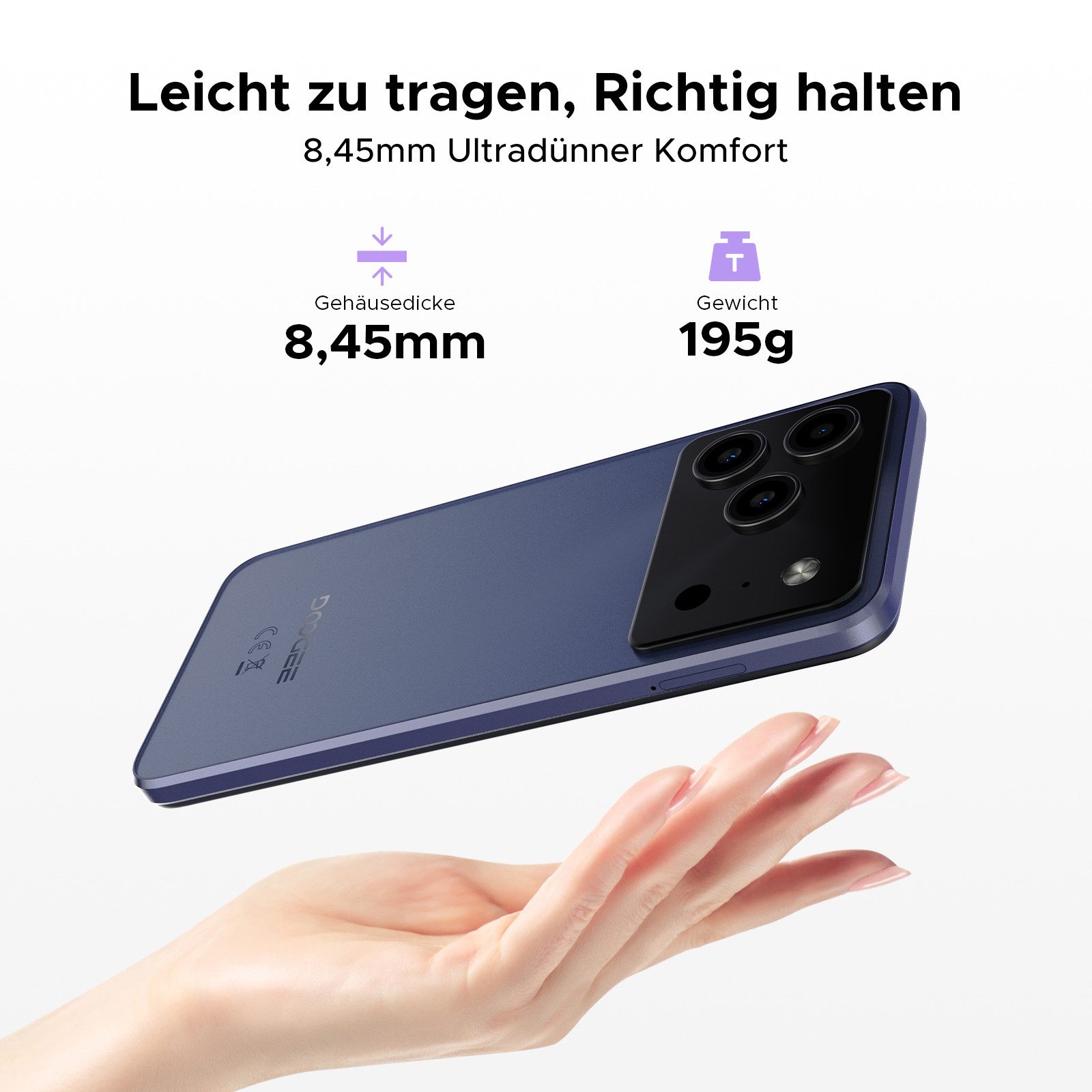 DOOGEE NOTE 56 PLUS Android 16 Handy, 48GB RAM (6 + 42GB)+256GB 6.56" HD+ Smartphone (16,6 cm/6,56 Zoll, 256 GB Speicherplatz, 50 MP Kamera, 50MP AI Kamera, 6150mAh Akku, 90Hz Display, NFC & Fingerabdruck)