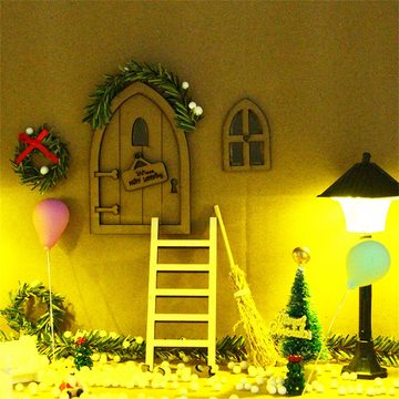 ELEKIN Kreativset 18 Stück Puppenhaus Weihnachtsdekoration Wichtel Zubehör Kleiner Tür, (18-tlg), Möbel Dekoration Wichtel Tür Set Wichteltür Wichtelset Zwergentür