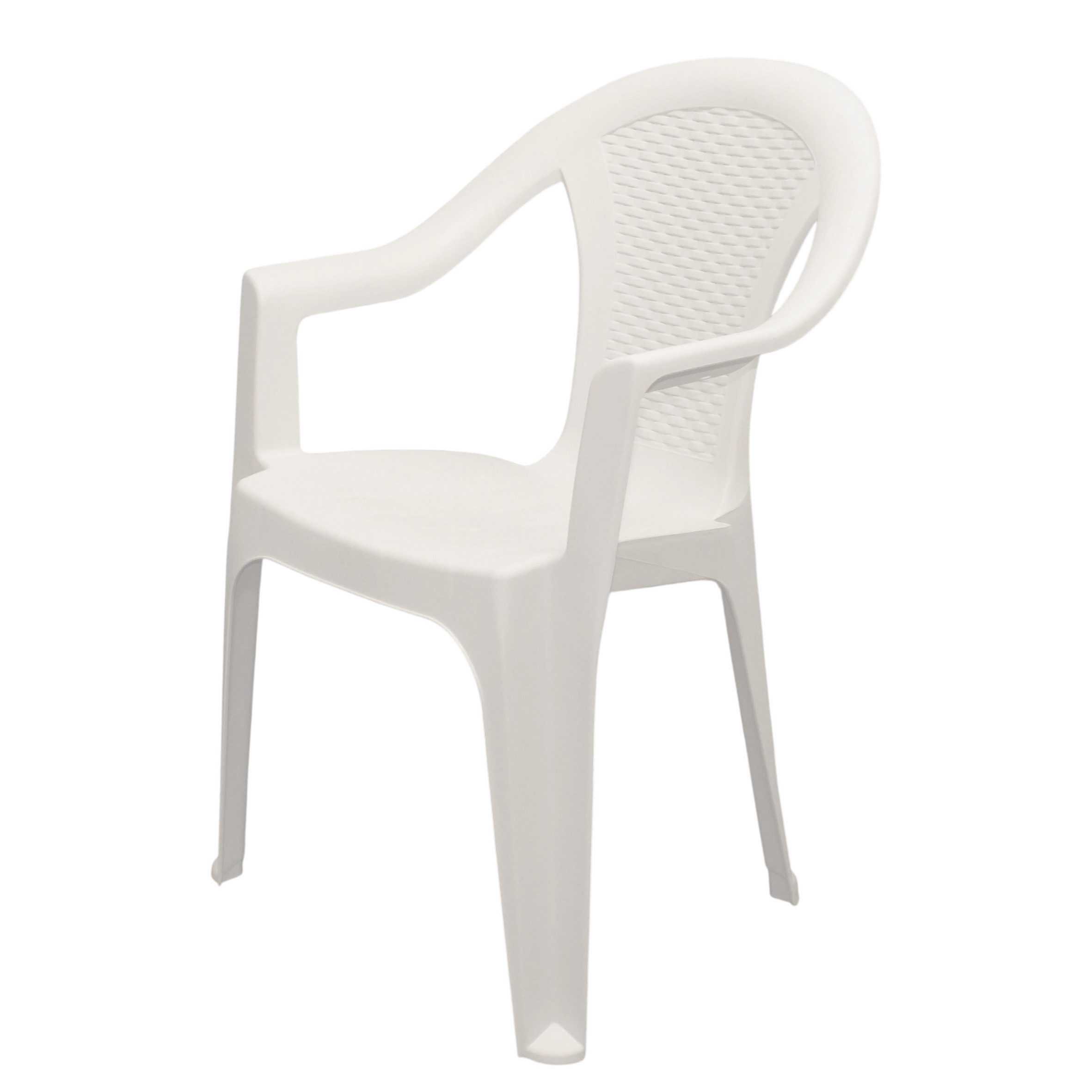 Spetebo Gartenstuhl Kunststoff Gartenstuhl anthrazit - 4er Set (Set, 1 St), Monoblock Stuhl in Rattan Optik