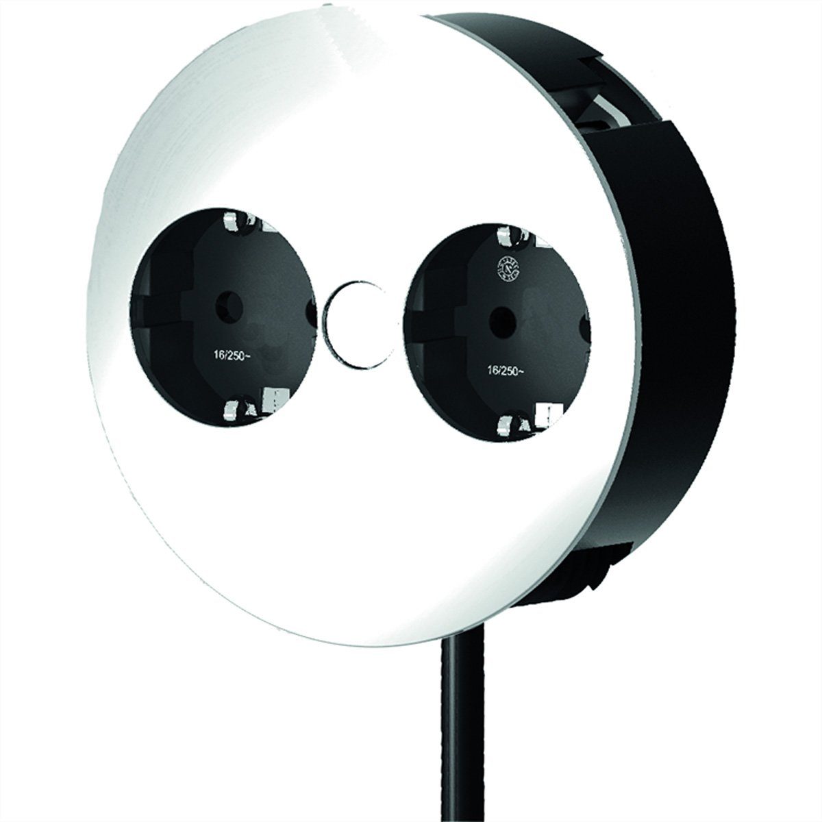 Bachmann TWIST 2S 2x Schutzkontakt, Schutzkontakt-Montagestecker Einbau-Tischsteckdosenleiste (Kabellänge 2 m)