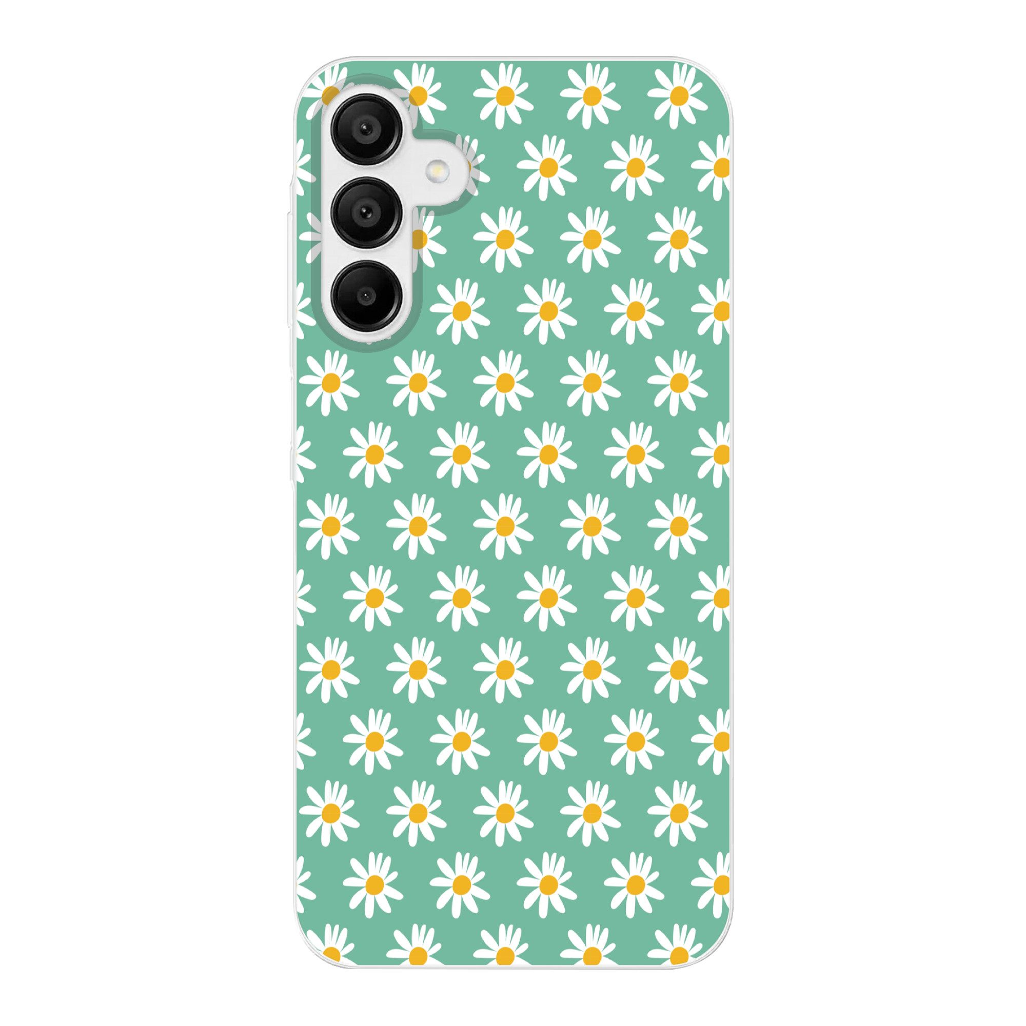 Handyhülle für Samsung Galaxy A15 Gänseblümchen - Muster - Grün - Blumen