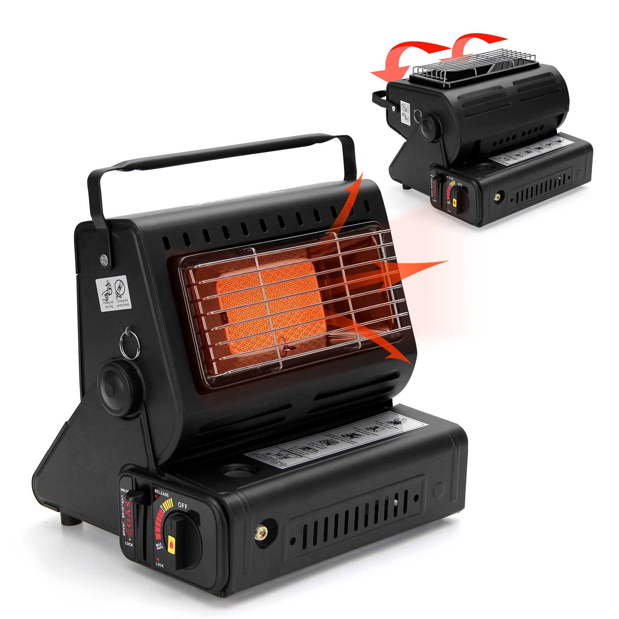 HOMELUX Heizstrahler 1300W 2in1 Tragbare Gasheizung, günstig online kaufen