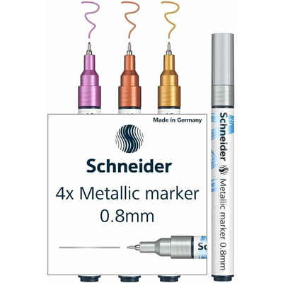 Schneider Marker Metallicliner 010 V1 Paint It 0,8mm 4 Stück silver gold copper violet