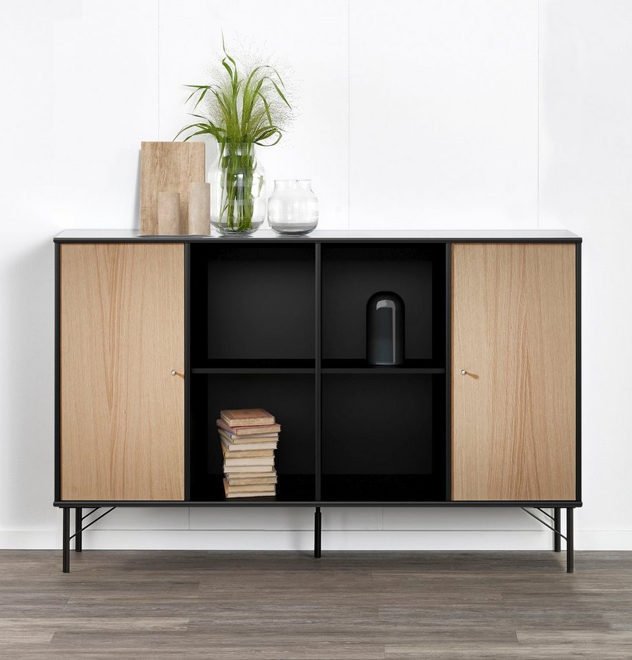 Hammel Furniture Sideboard Mistral Kubus, mit zwei Türen und Metall Füße,  Breite: 136 cm