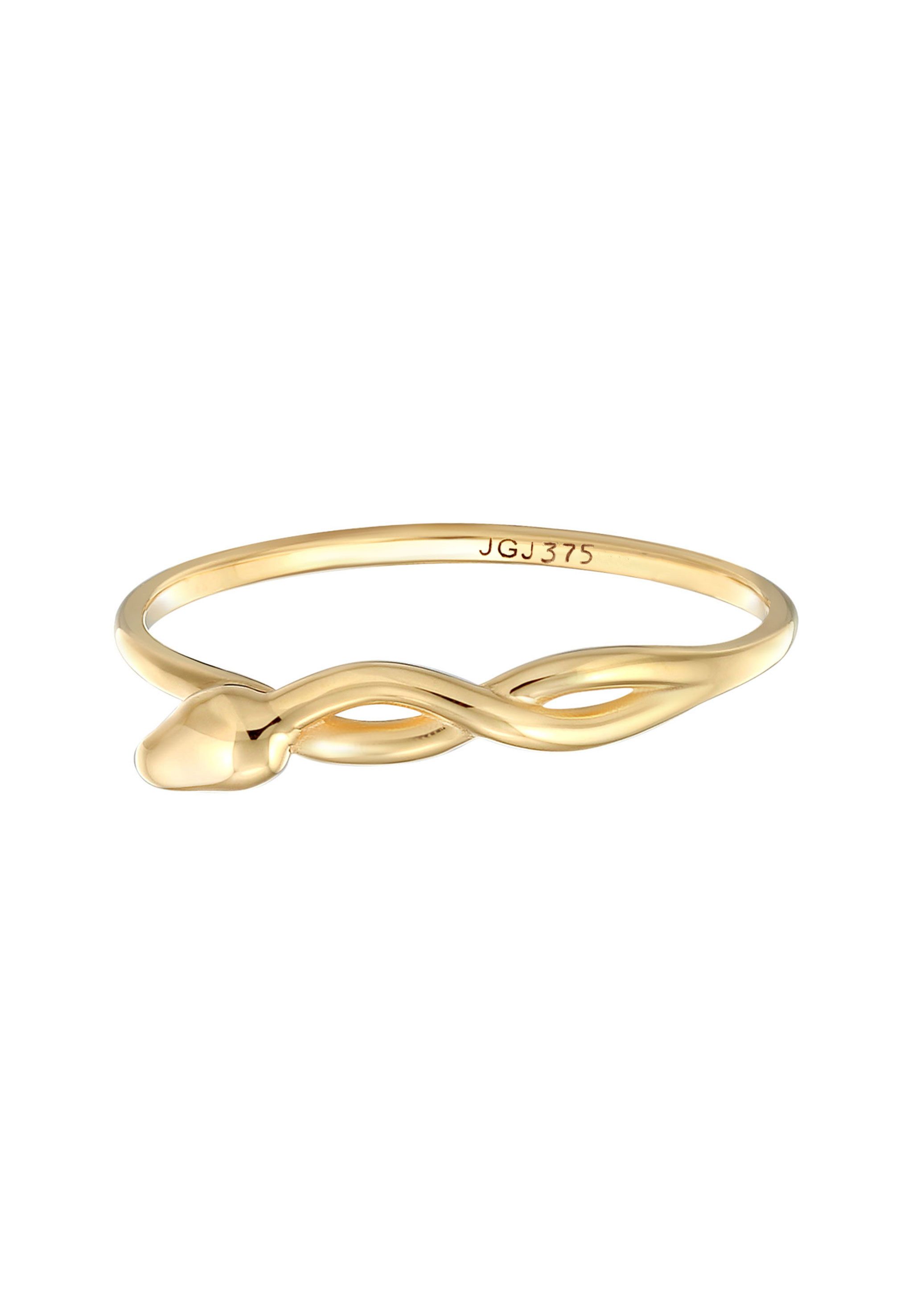 Elli Premium Fingerring Schlange Infinity 375 Gelbgold, Schlange günstig online kaufen