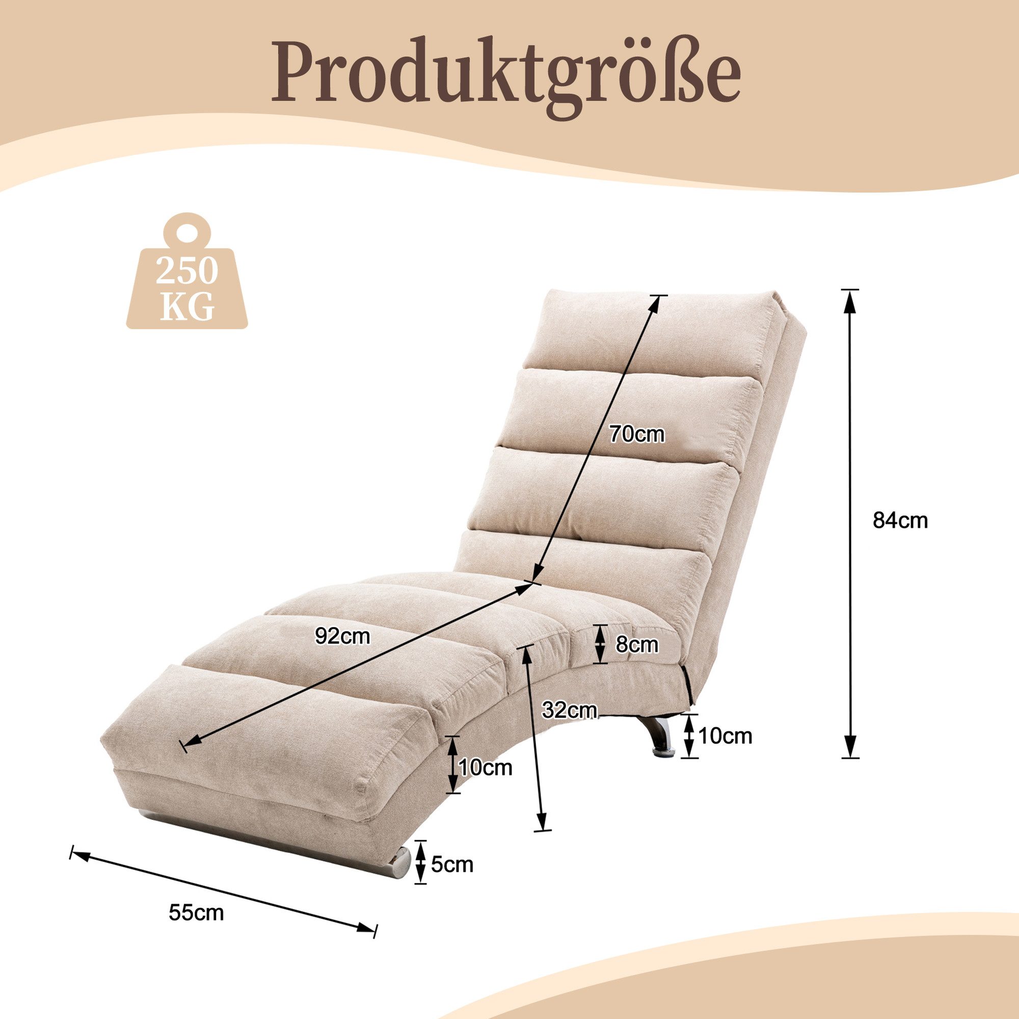 LVHOM Relaxsessel Sackleinen Massage-Liege INDOOR PREMIUM (Ergonomische Fernbedienungs-Steuerung, Sanfte Massageprogramme mit Fernbedienung, Schwerlastfähig bis 250 kg), Elektrische Entspannung mit skandinavischem Flair