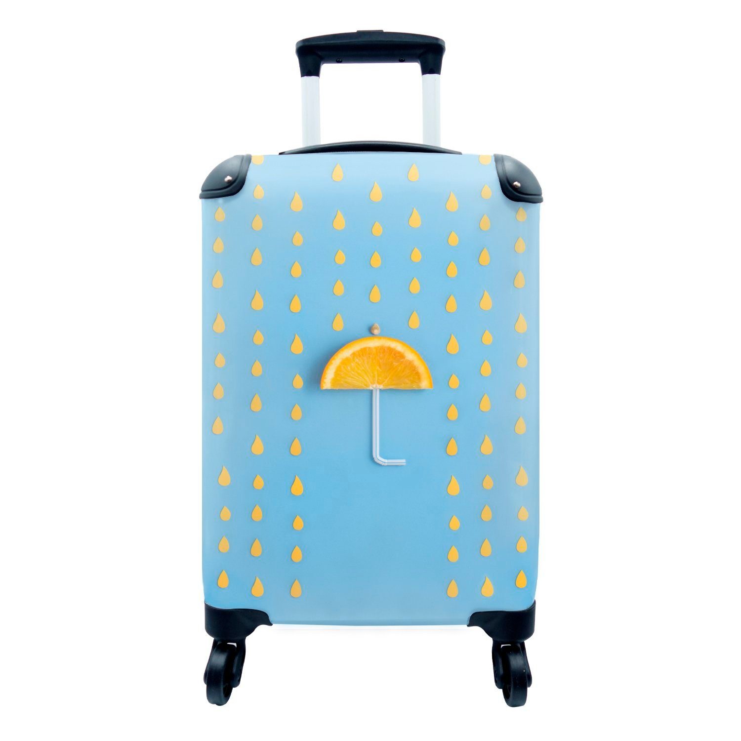 Rollen, Oranger Handgepäck Reisetasche für mit 4 im Ferien, MuchoWow Regen, Reisekoffer rollen, Regenschirm Handgepäckkoffer Trolley,